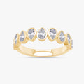 0.90 Carat Pear Shape Lab Grown Diamond 9-Stone Engagement Ring
