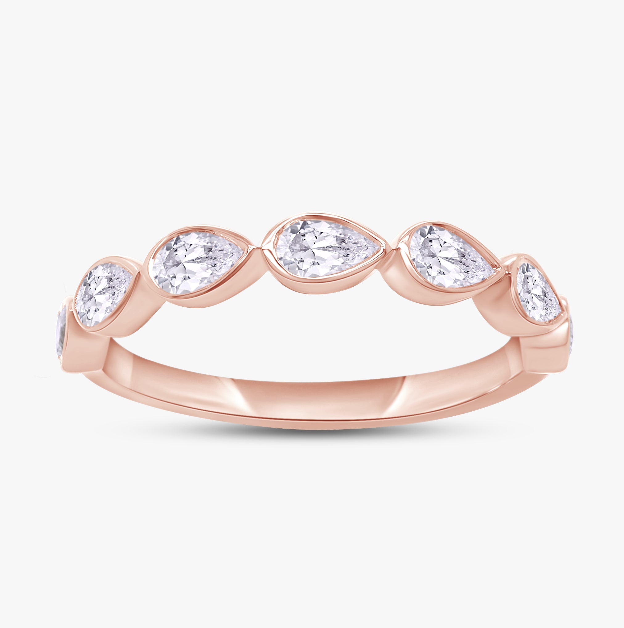 0.70 Carat Pear Shape Lab Grown Diamond 7-Stone Engagement Ring