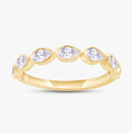 0.70 Carat Pear Shape Lab Grown Diamond 7-Stone Engagement Ring