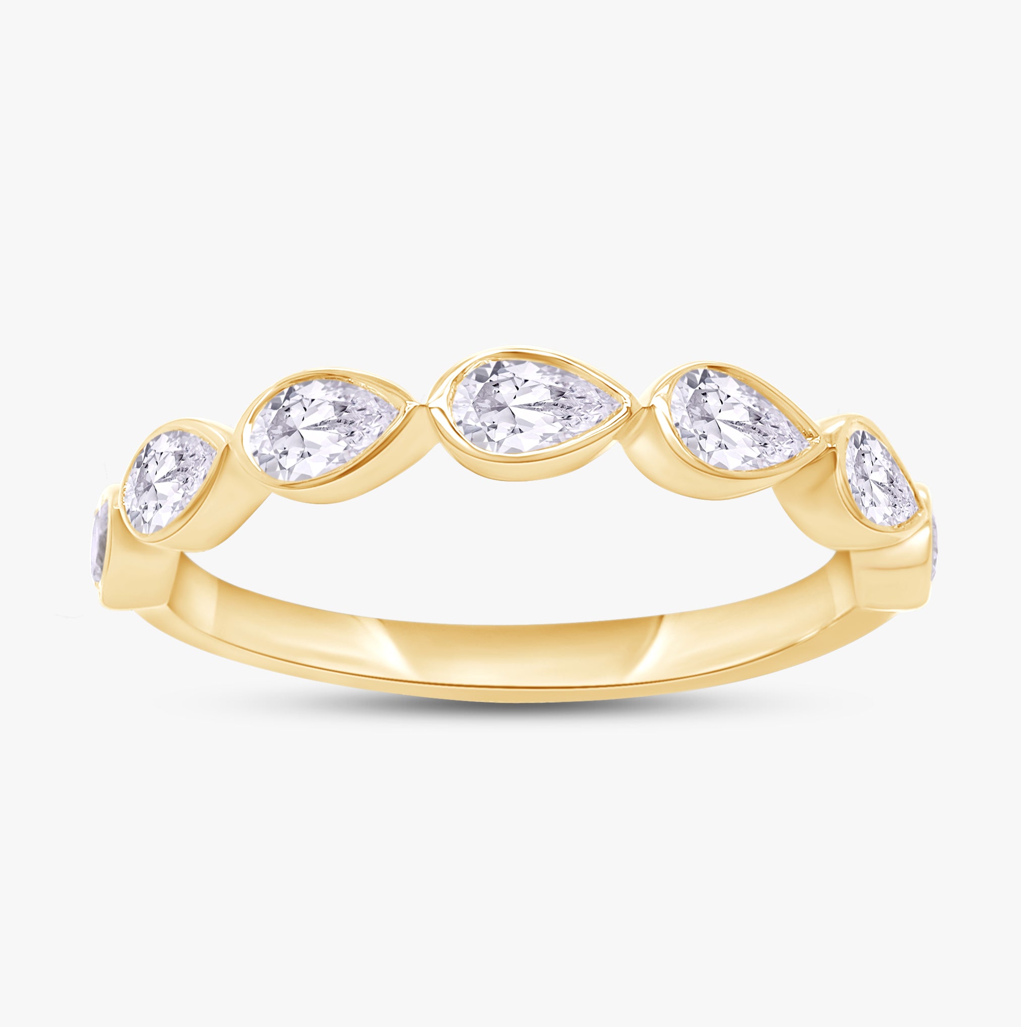 0.70 Carat Pear Shape Lab Grown Diamond 7-Stone Engagement Ring