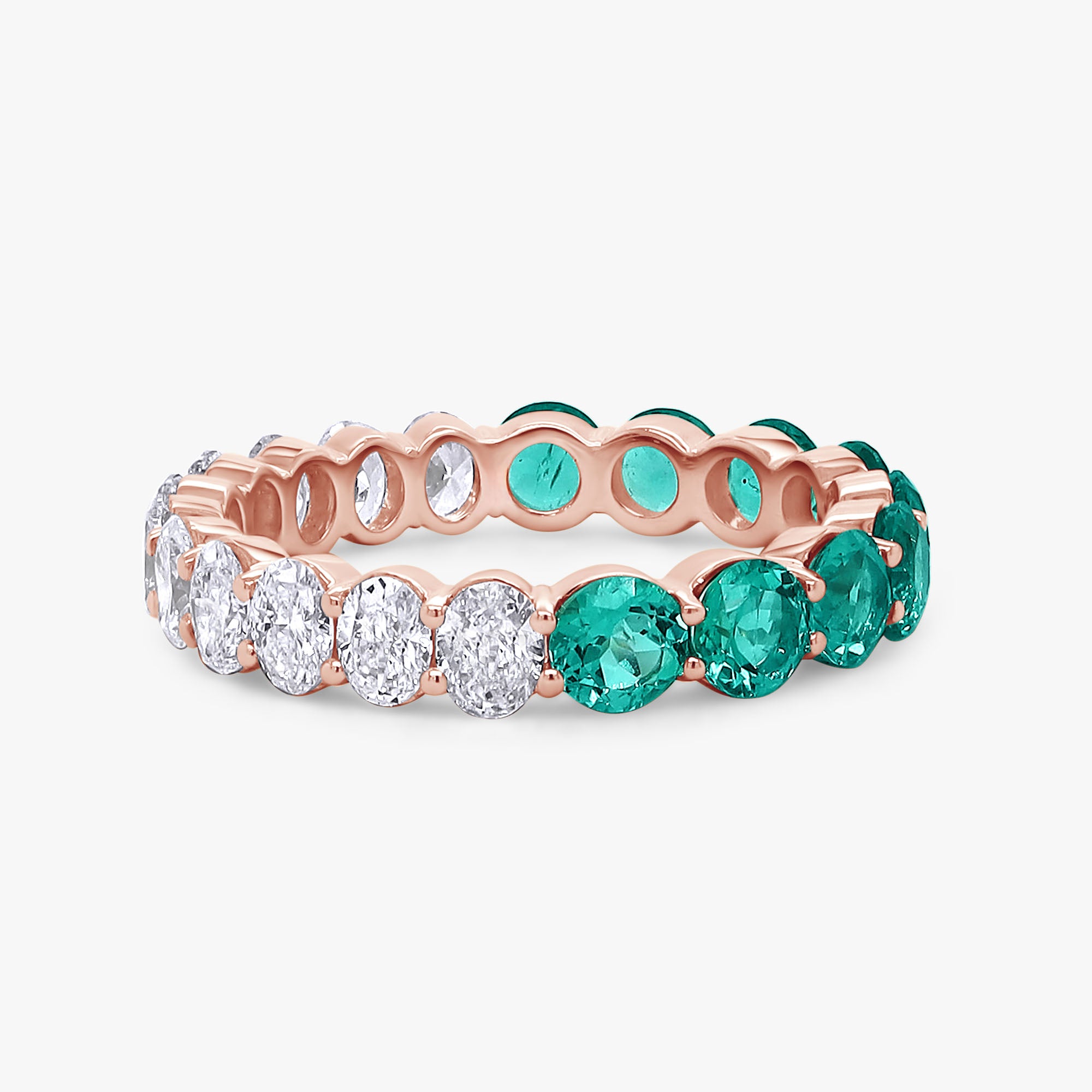 3.00 Carat Lab Grown Gemstone and Diamond Full Eternity Wedding Band Ring