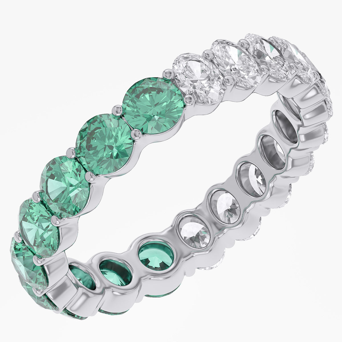 3.00 Carat Lab Grown Gemstone and Diamond Full Eternity Wedding Band Ring