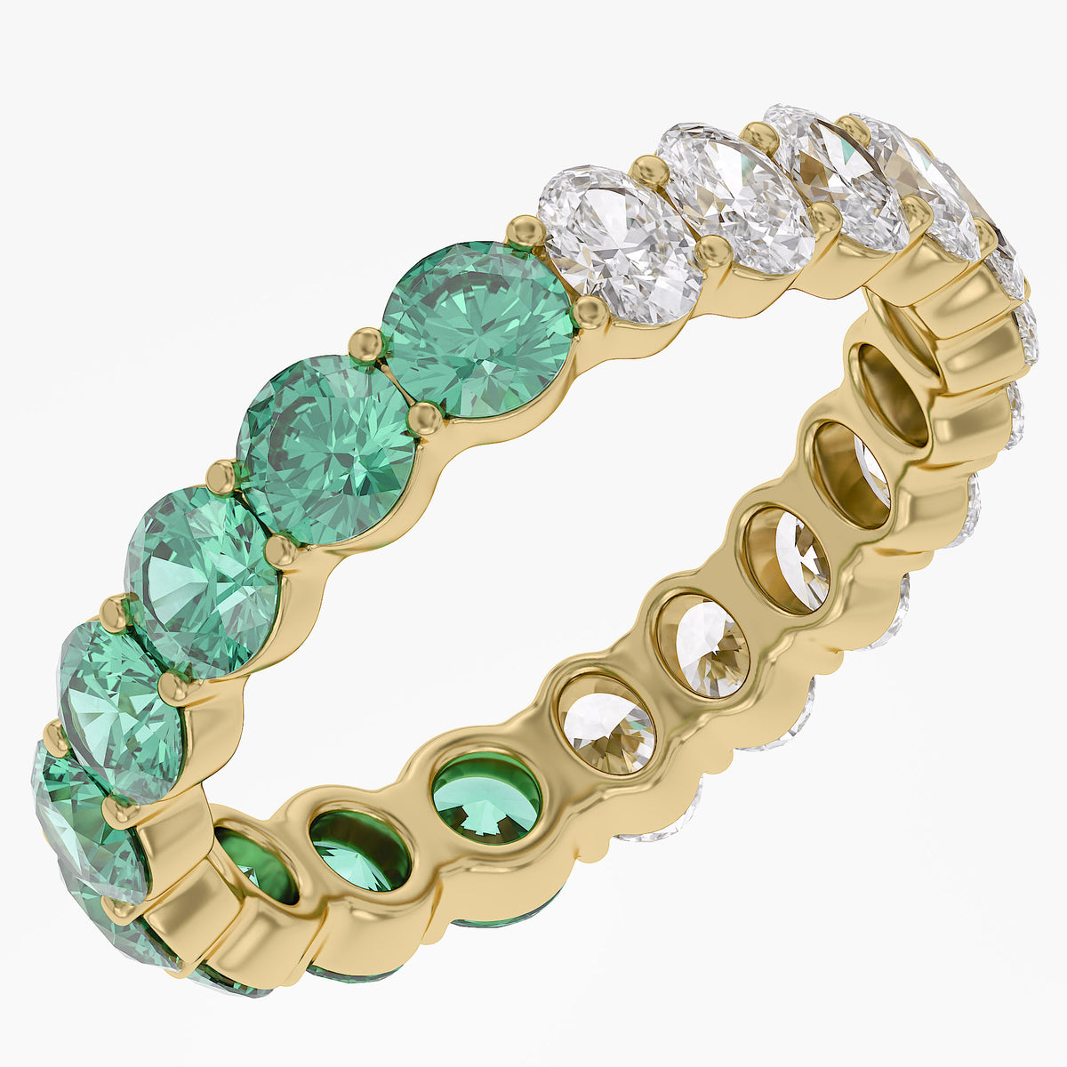 3.00 Carat Lab Grown Gemstone and Diamond Full Eternity Wedding Band Ring