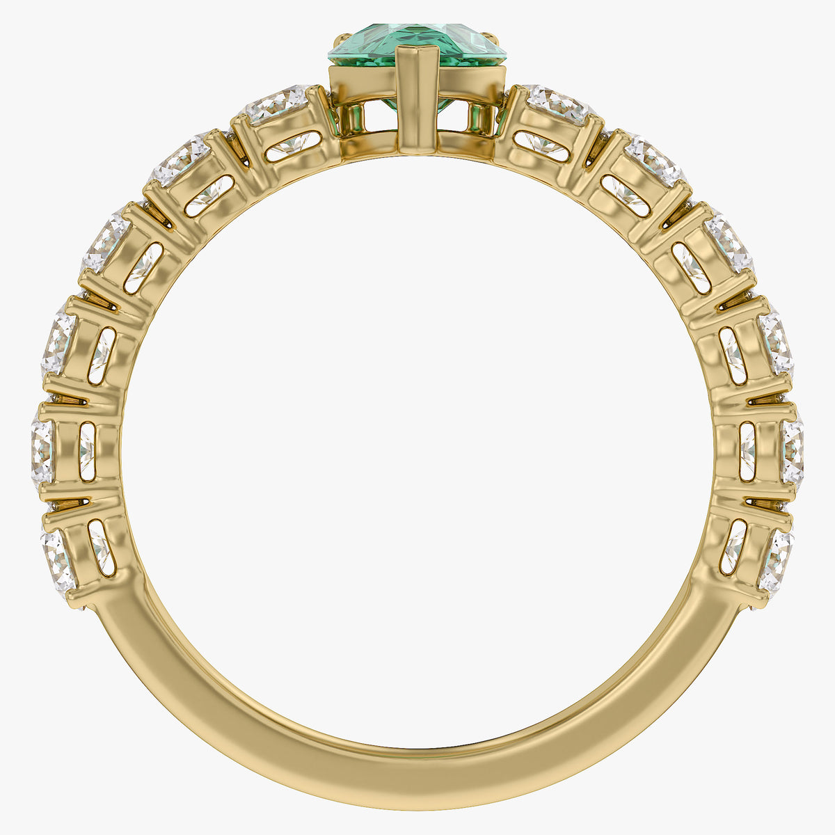 3.85 Carat Lab Grown Gemstone and Lab Diamond Enhancer Guard Ring