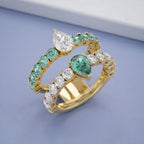 3.85 Carat Lab Grown Gemstone and Lab Diamond Enhancer Guard Ring