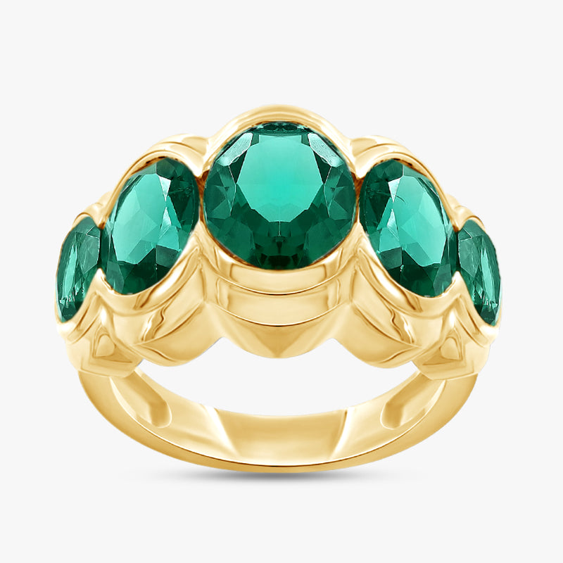 4.30 Carat Lab Grown Gemstone 5-Stone Engagement Ring