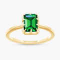 0.85 Carat Emerald Cut Lab Grown Gemstone Solitaire Engagement Ring