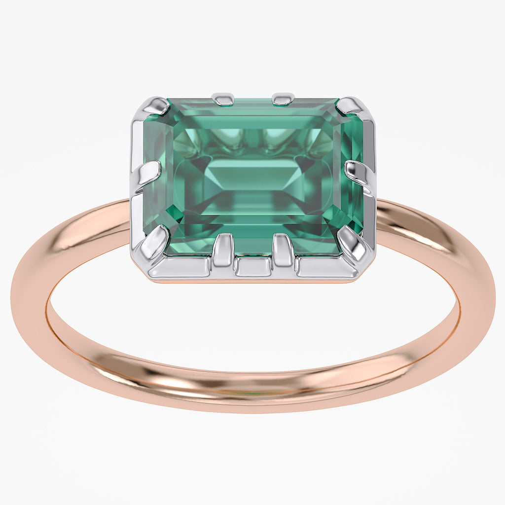 1.80 CTW Emerald Cut Lab Grown Gemstone Solitaire Engagement Ring