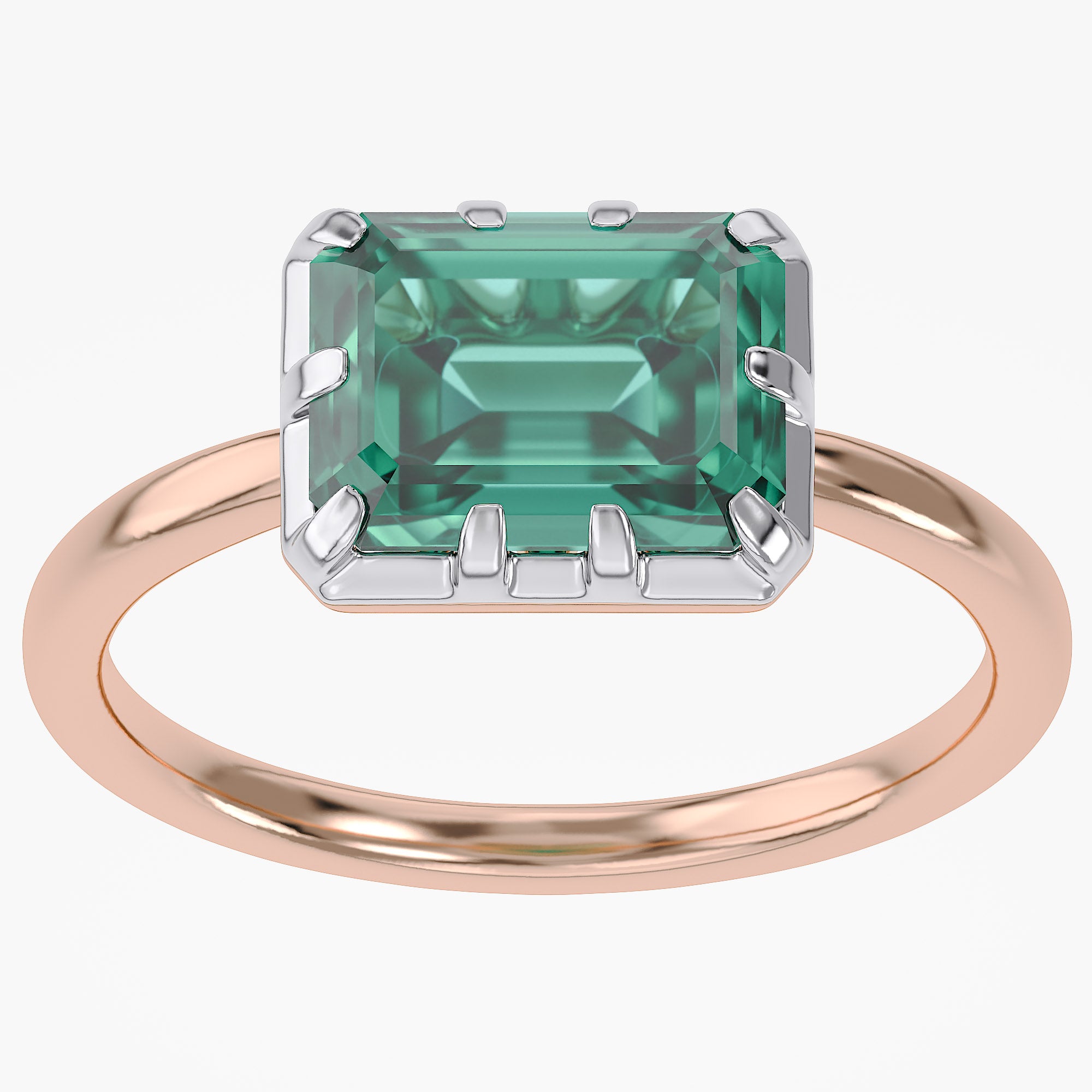 1.80 CTW Emerald Cut Lab Grown Gemstone Solitaire Engagement Ring