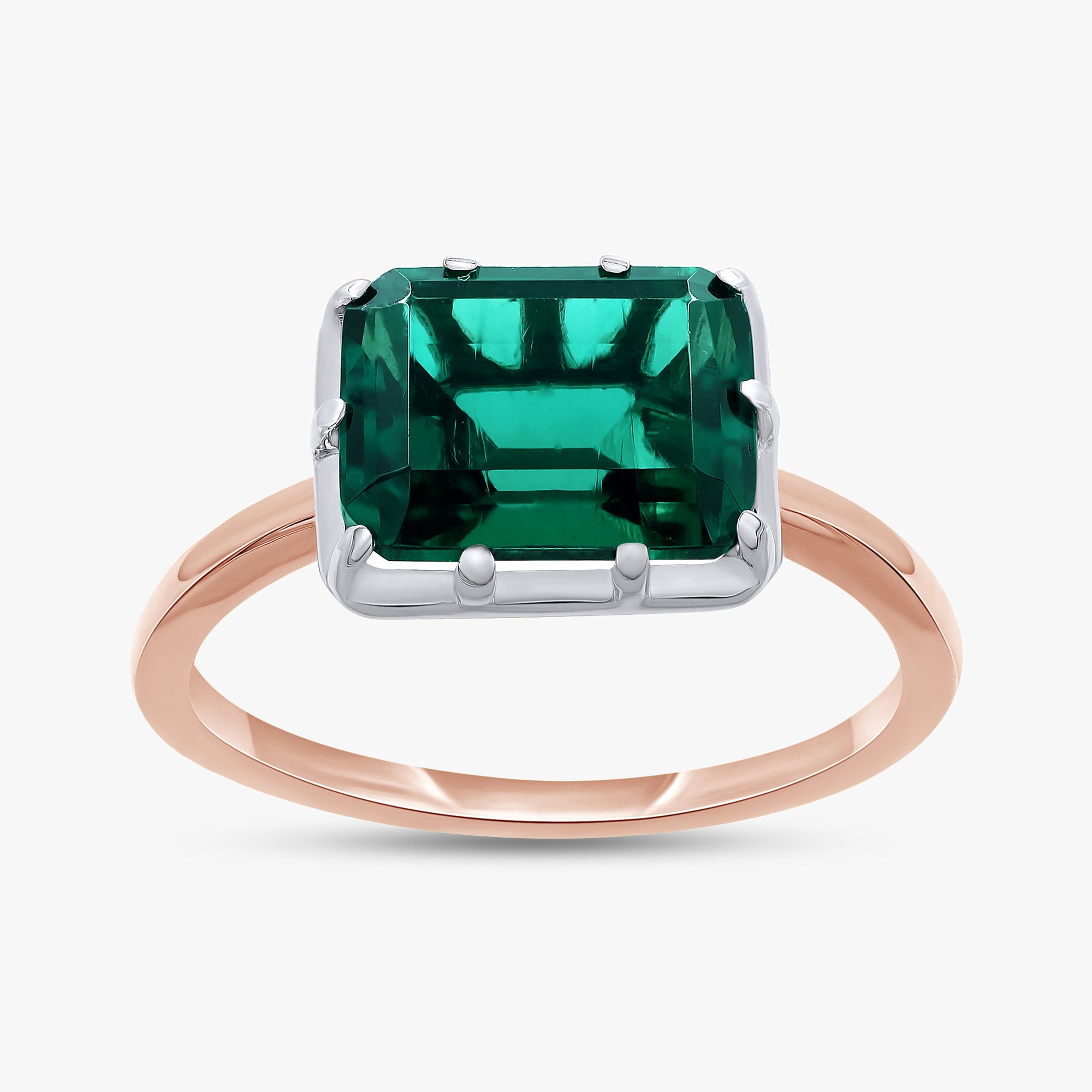 1.80 Carat Emerald Cut Lab Grown Gemstone Solitaire Engagement Ring
