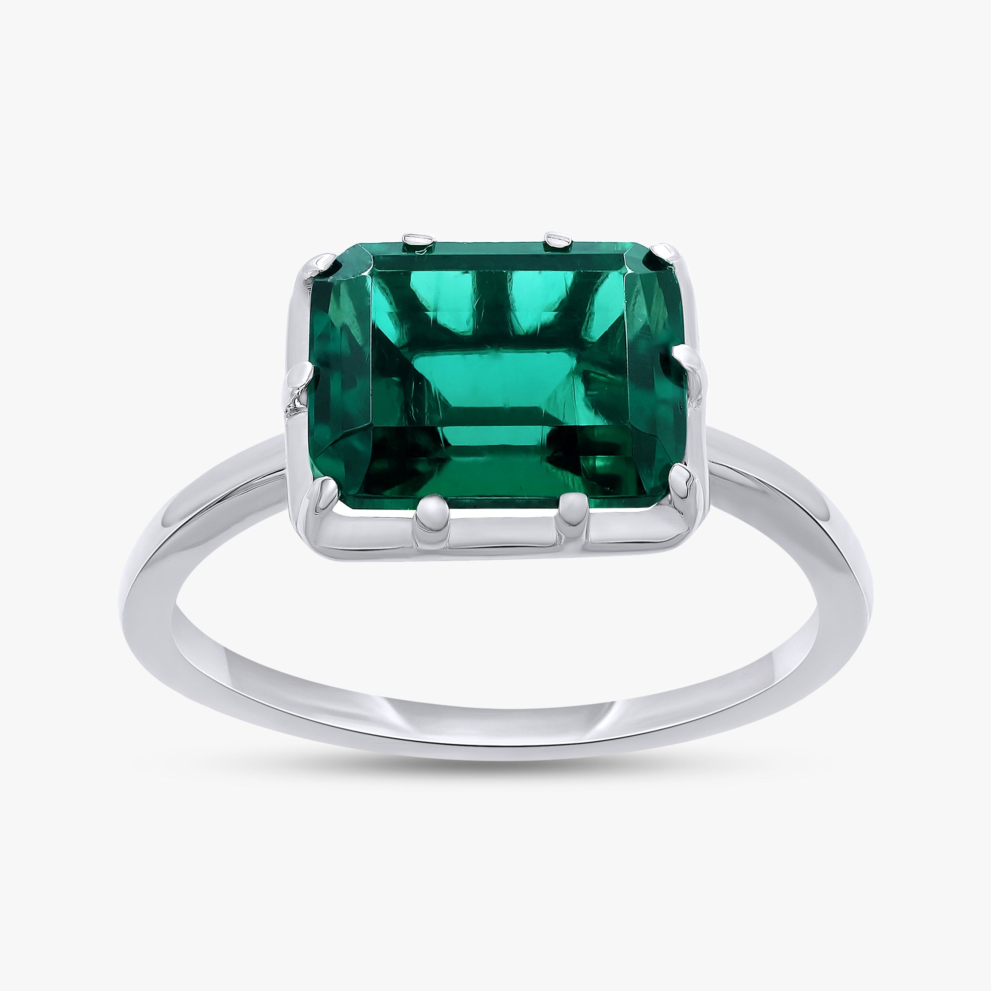 1.80 Carat Emerald Cut Lab Grown Gemstone Solitaire Engagement Ring