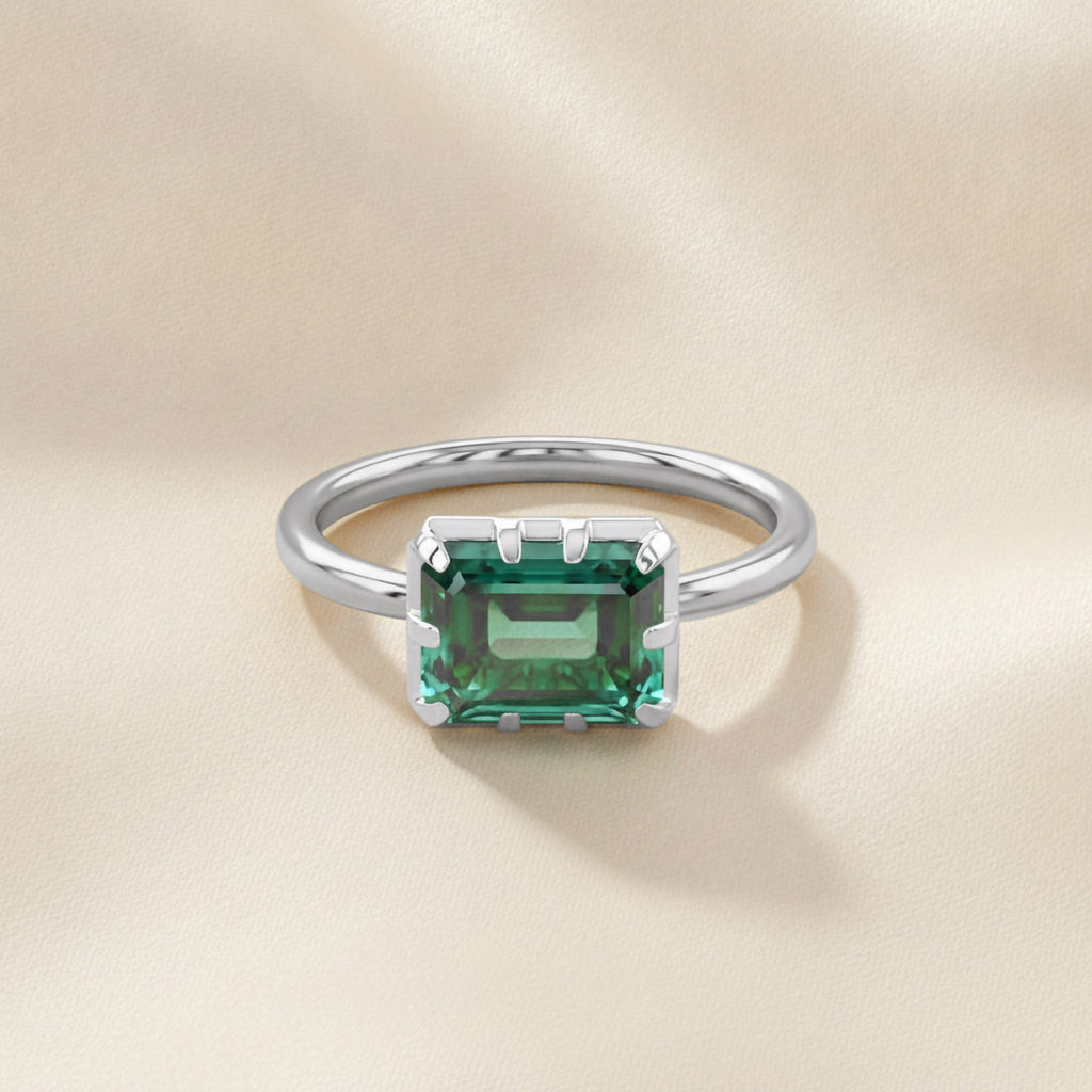 1.80 CTW Emerald Cut Lab Grown Gemstone Solitaire Engagement Ring