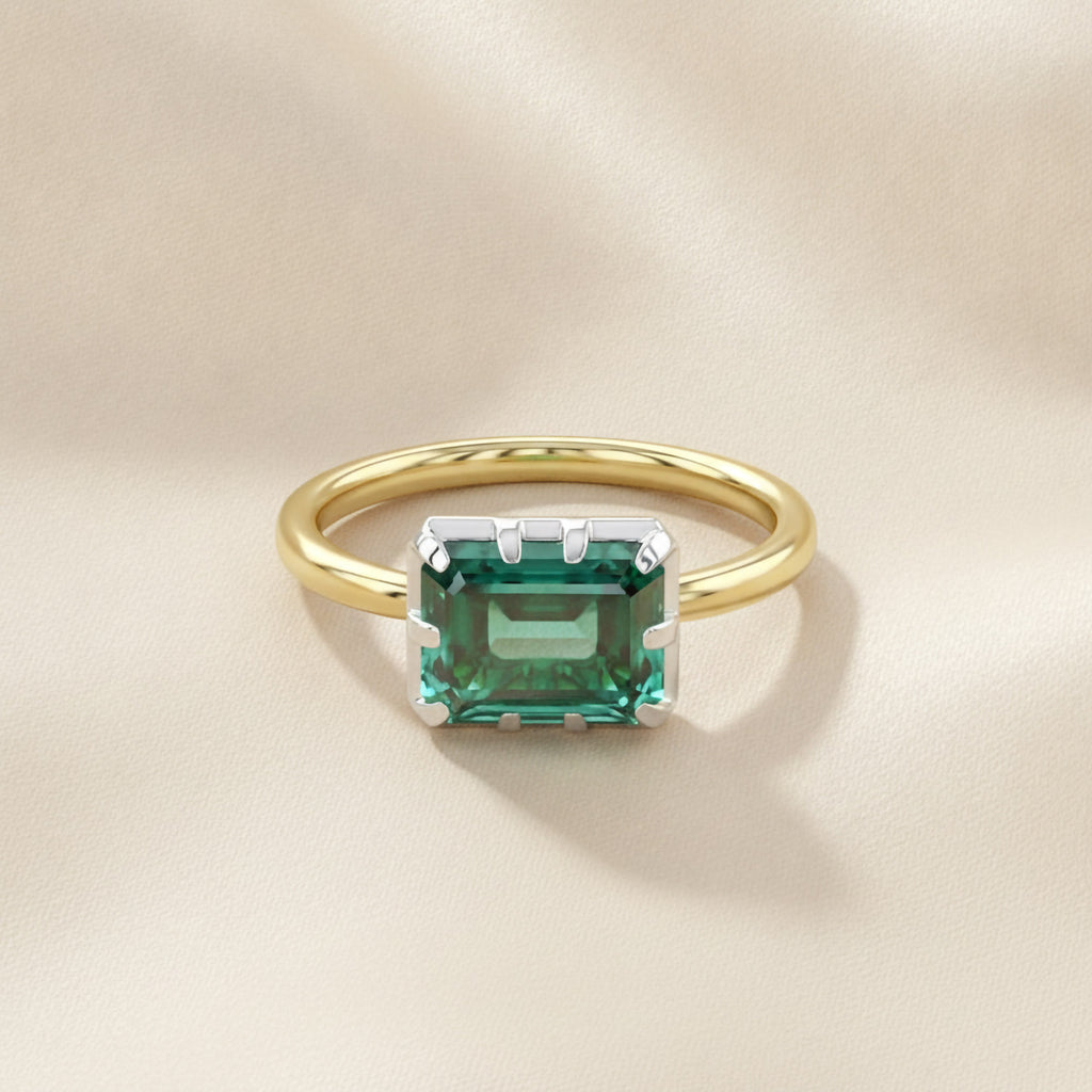 1.80 CTW Emerald Cut Lab Grown Gemstone Solitaire Engagement Ring