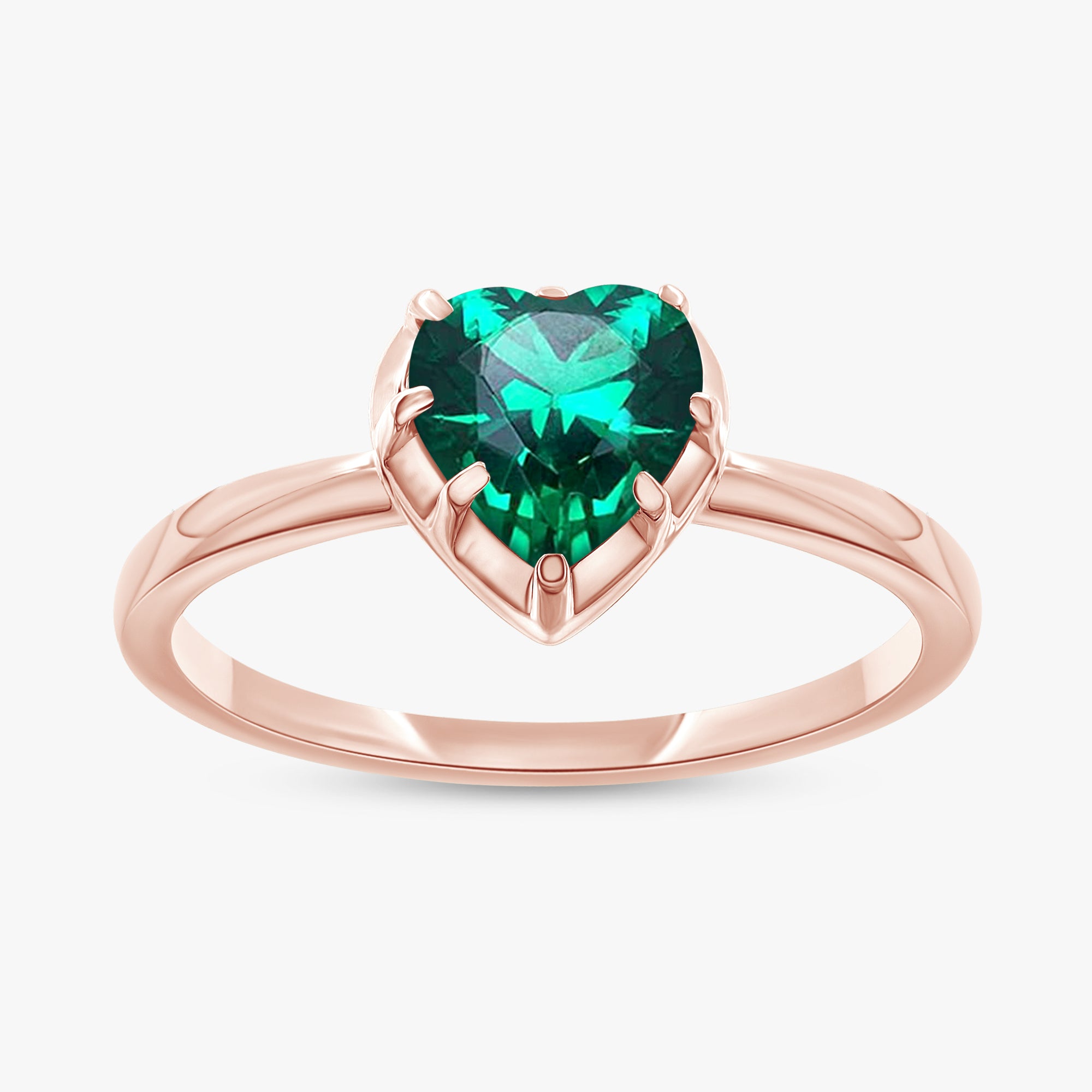0.70 Carat Heart Shape Lab Grown Gemstone Solitaire Promise Ring