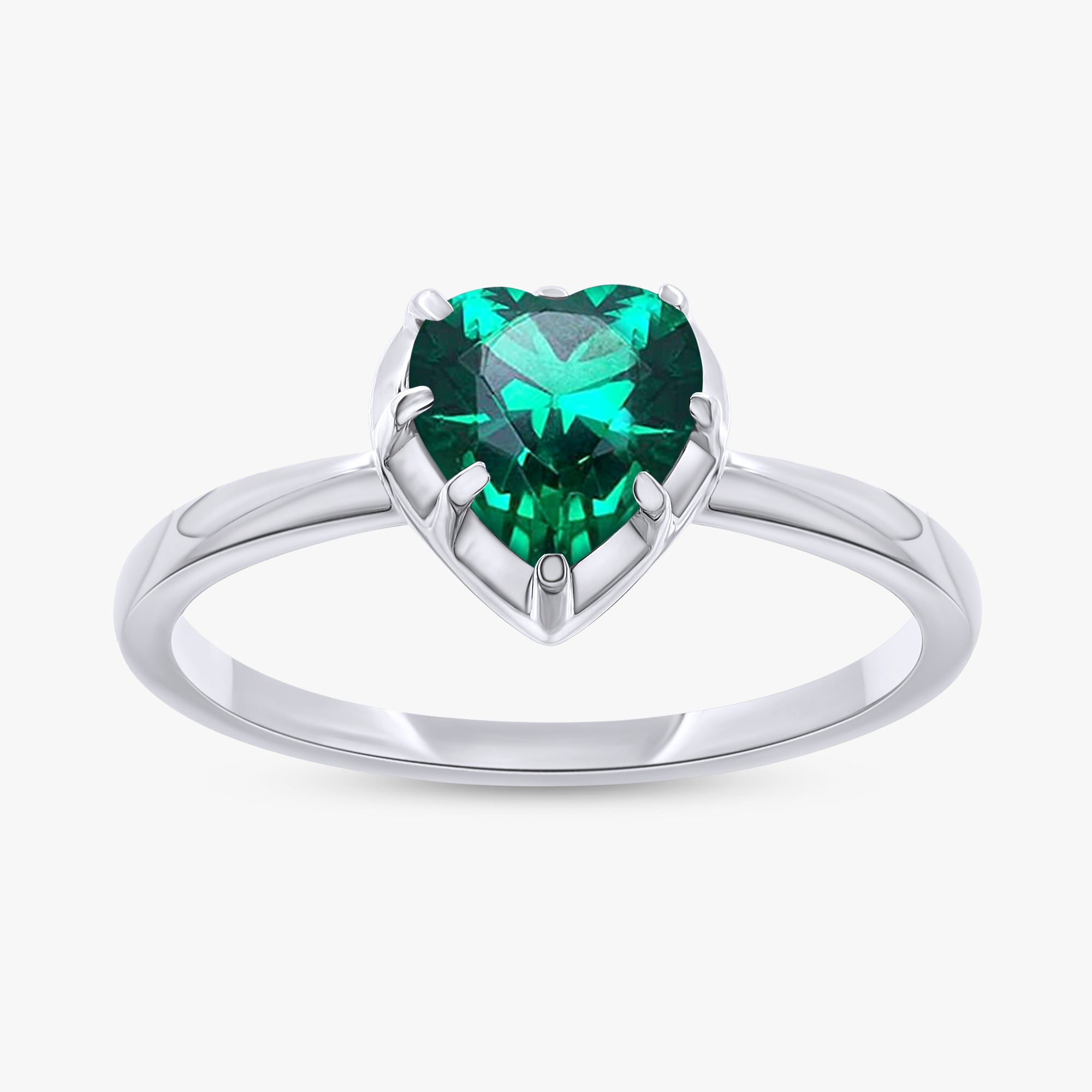 0.70 Carat Heart Shape Lab Grown Gemstone Solitaire Promise Ring