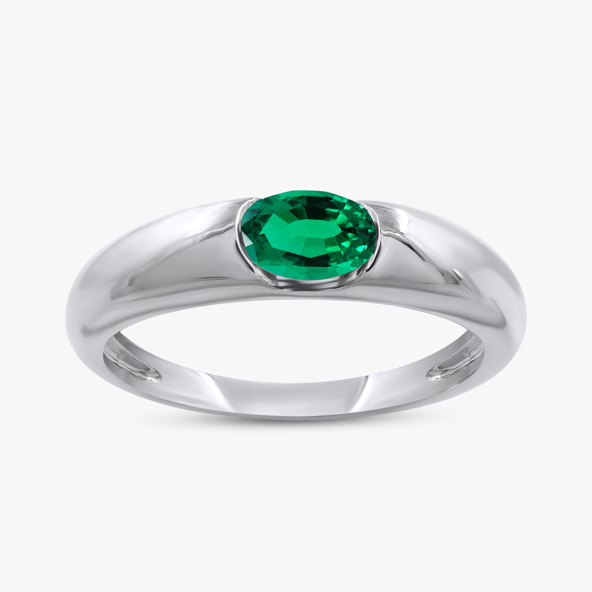 0.33 Carat Oval Cut Lab Grown Gemstone Solitaire Ring