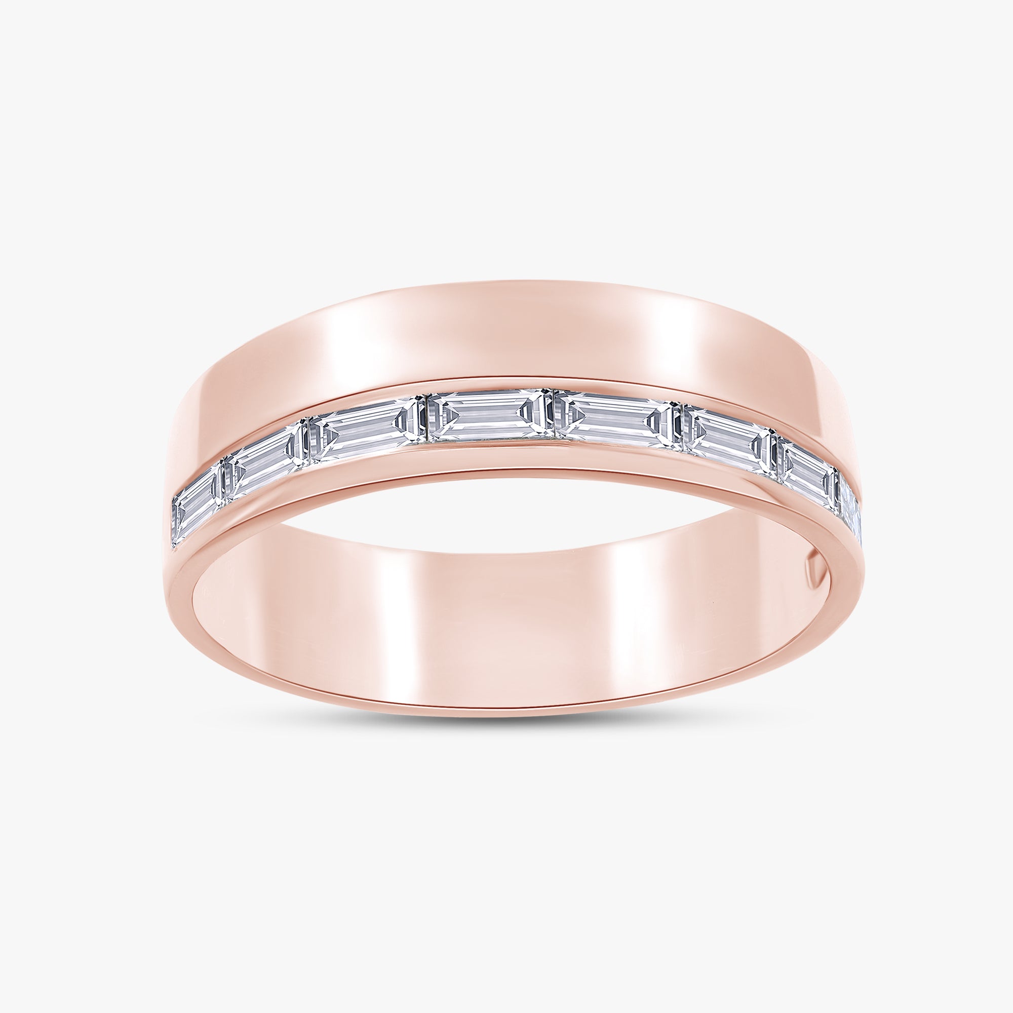 0.65 Carat Baguette Cut Lab Grown Diamond Half Eternity Band Ring