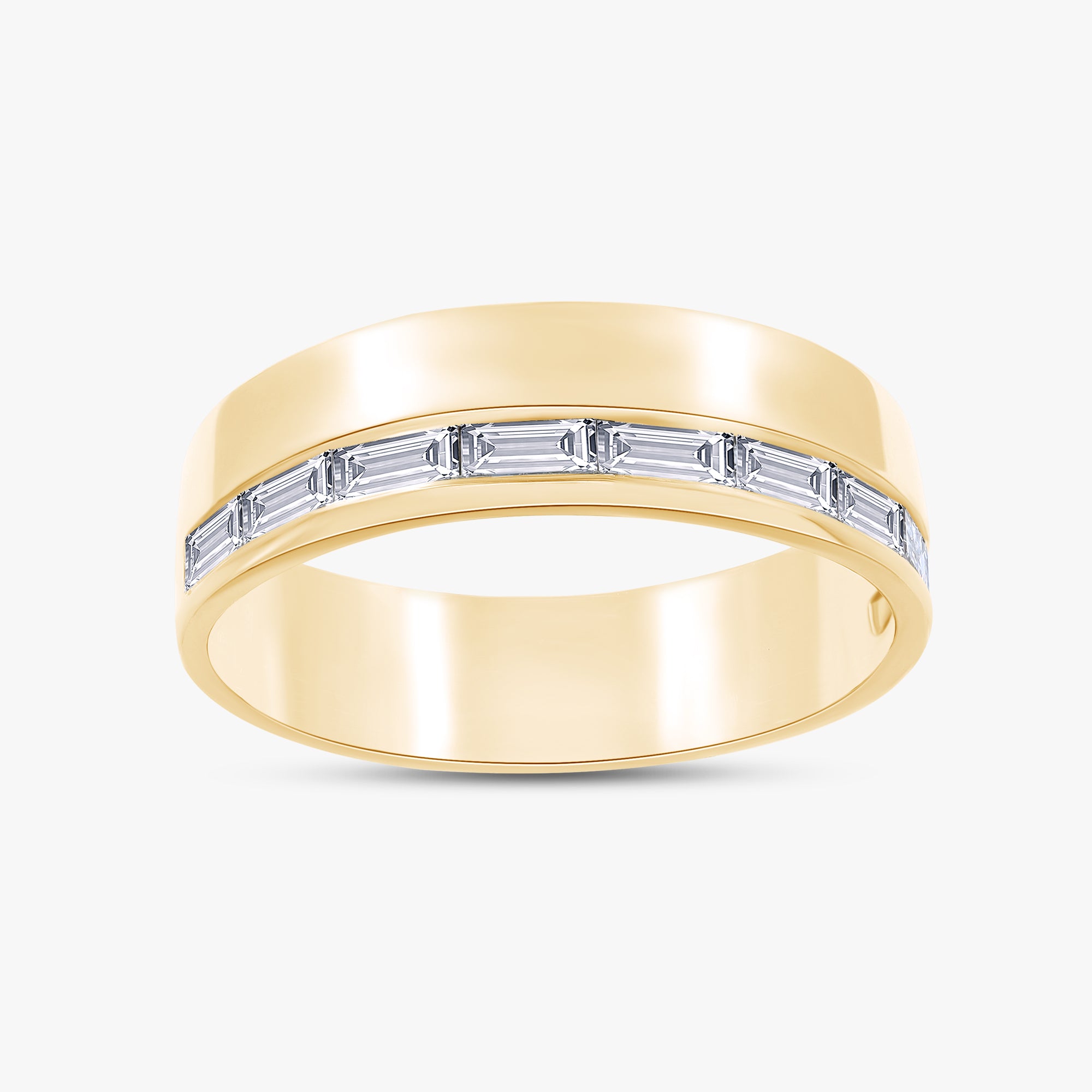 0.65 Carat Baguette Cut Lab Grown Diamond Half Eternity Band Ring