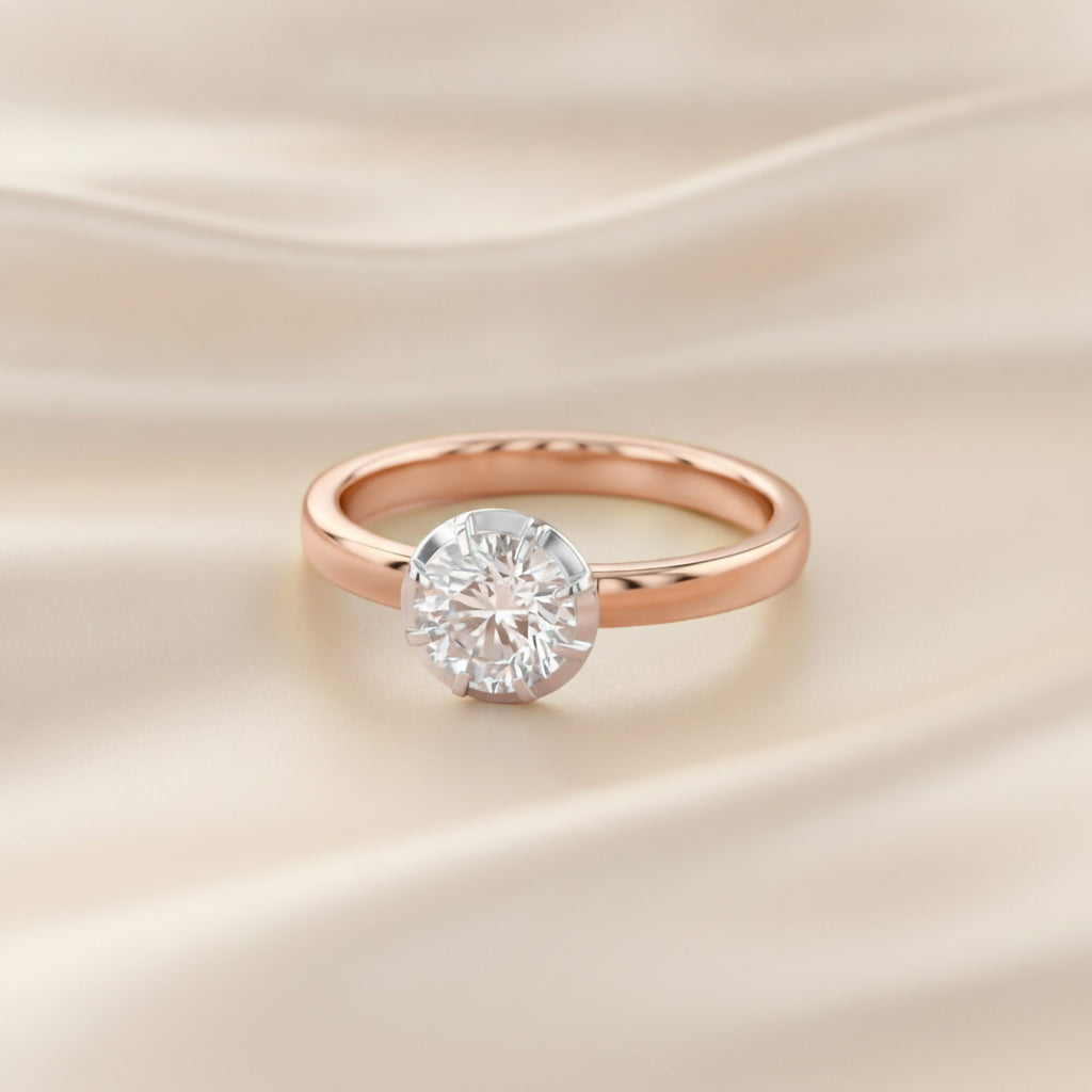 1.00 Carat Round Cut Lab Grown Diamond Solitaire Engagement Ring
