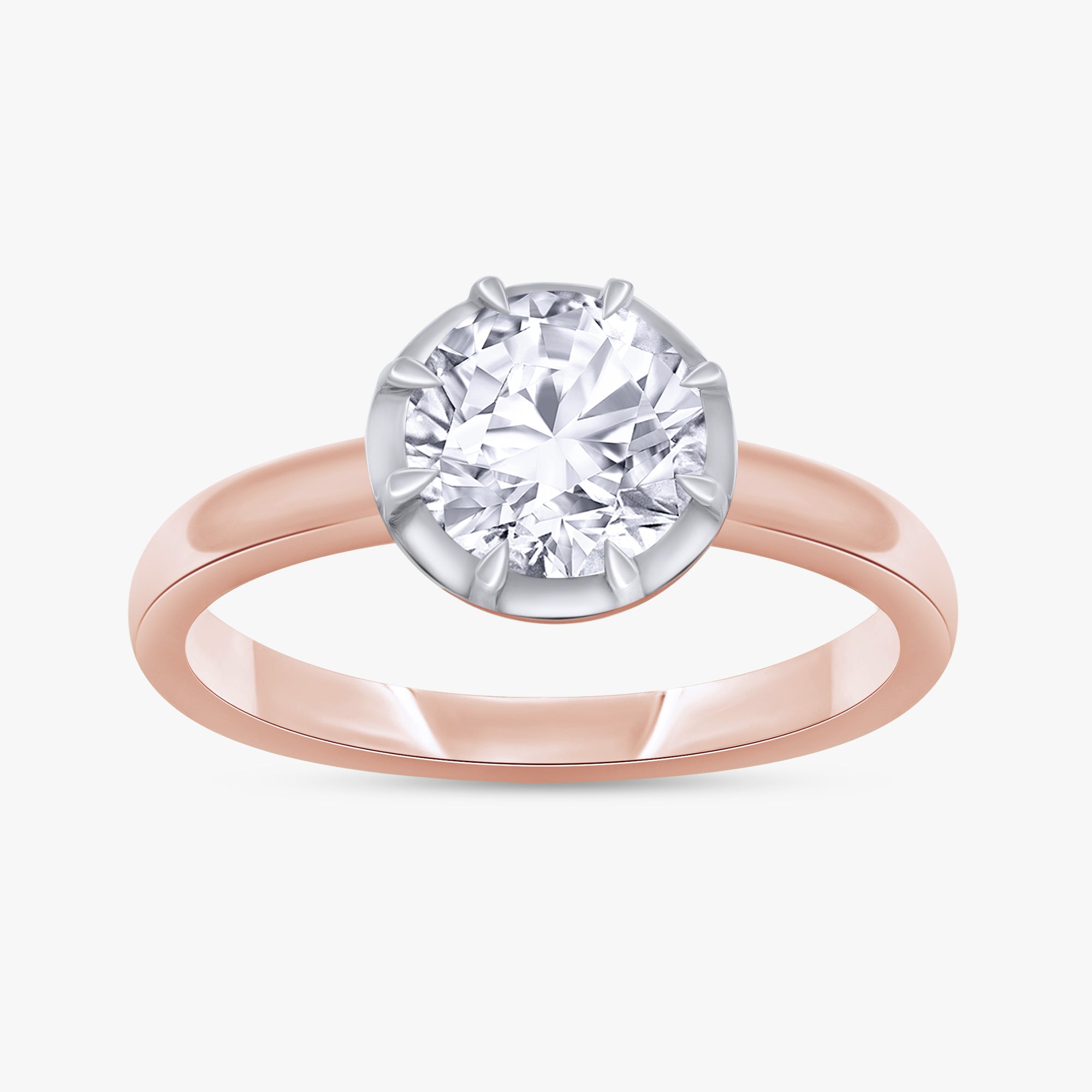 1.00 Carat Round Cut Lab Grown Diamond Solitaire Engagement Ring