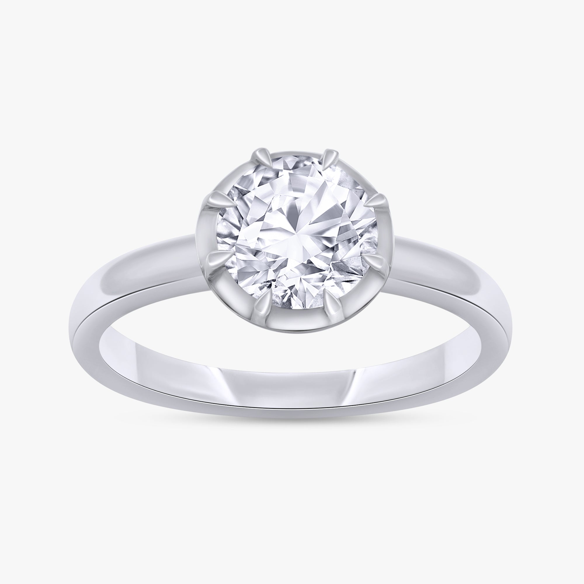 1.00 Carat Round Cut Lab Grown Diamond Solitaire Engagement Ring