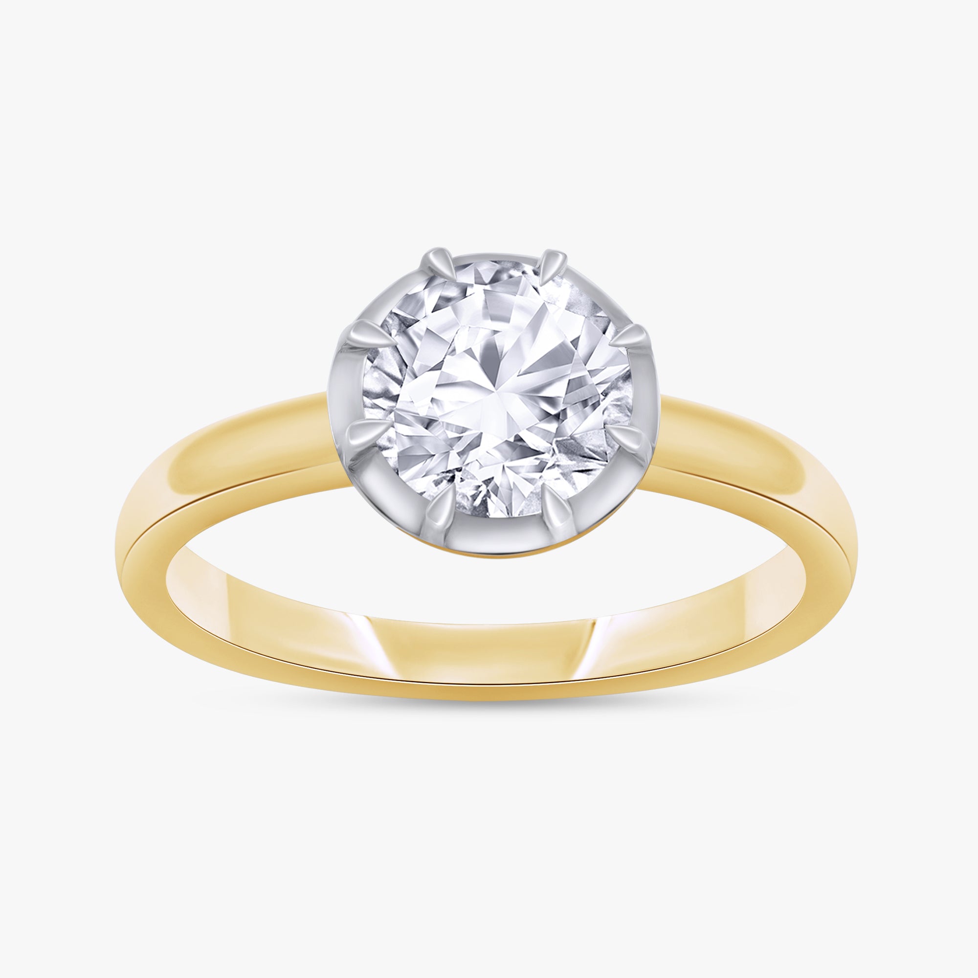 1.00 Carat Round Cut Lab Grown Diamond Solitaire Engagement Ring