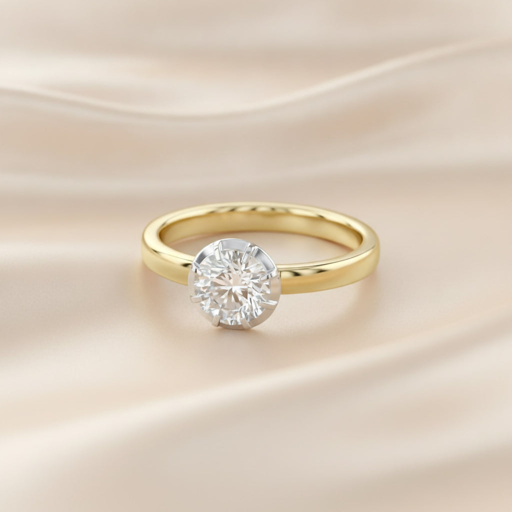 1.00 Carat Round Cut Lab Grown Diamond Solitaire Engagement Ring