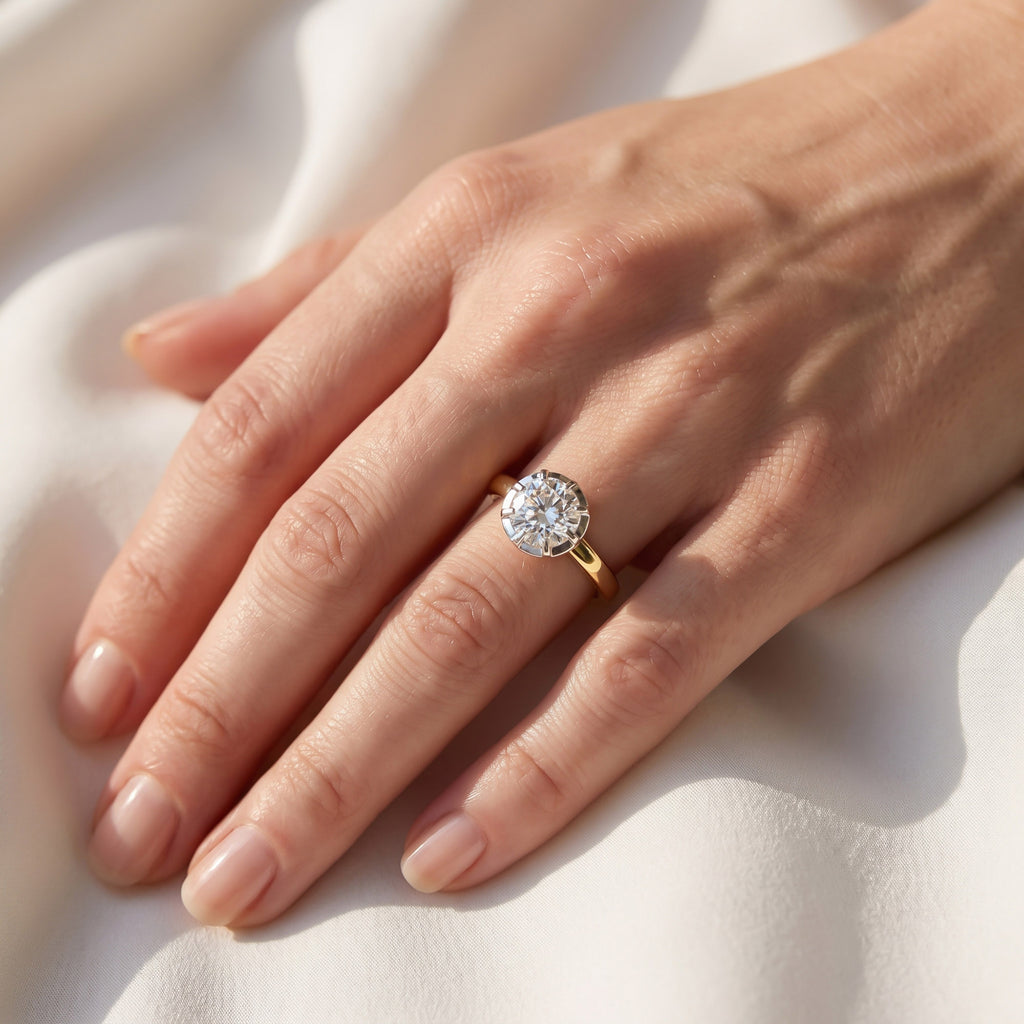 1.00 Carat Round Cut Lab Grown Diamond Solitaire Engagement Ring