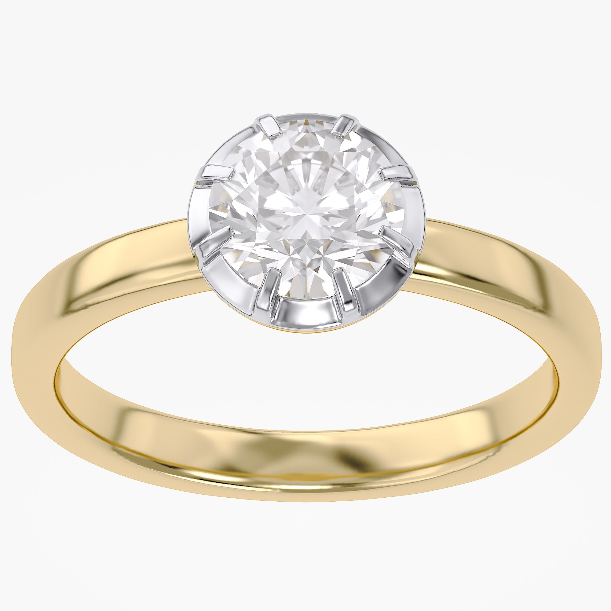 1.00 Carat Round Cut Lab Grown Diamond Solitaire Engagement Ring