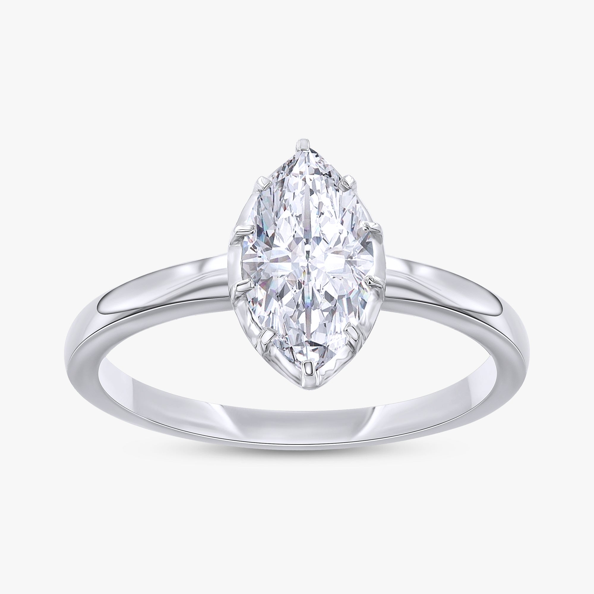 1.00 Carat Marquise Cut Lab Grown Diamond Solitaire Engagement Ring