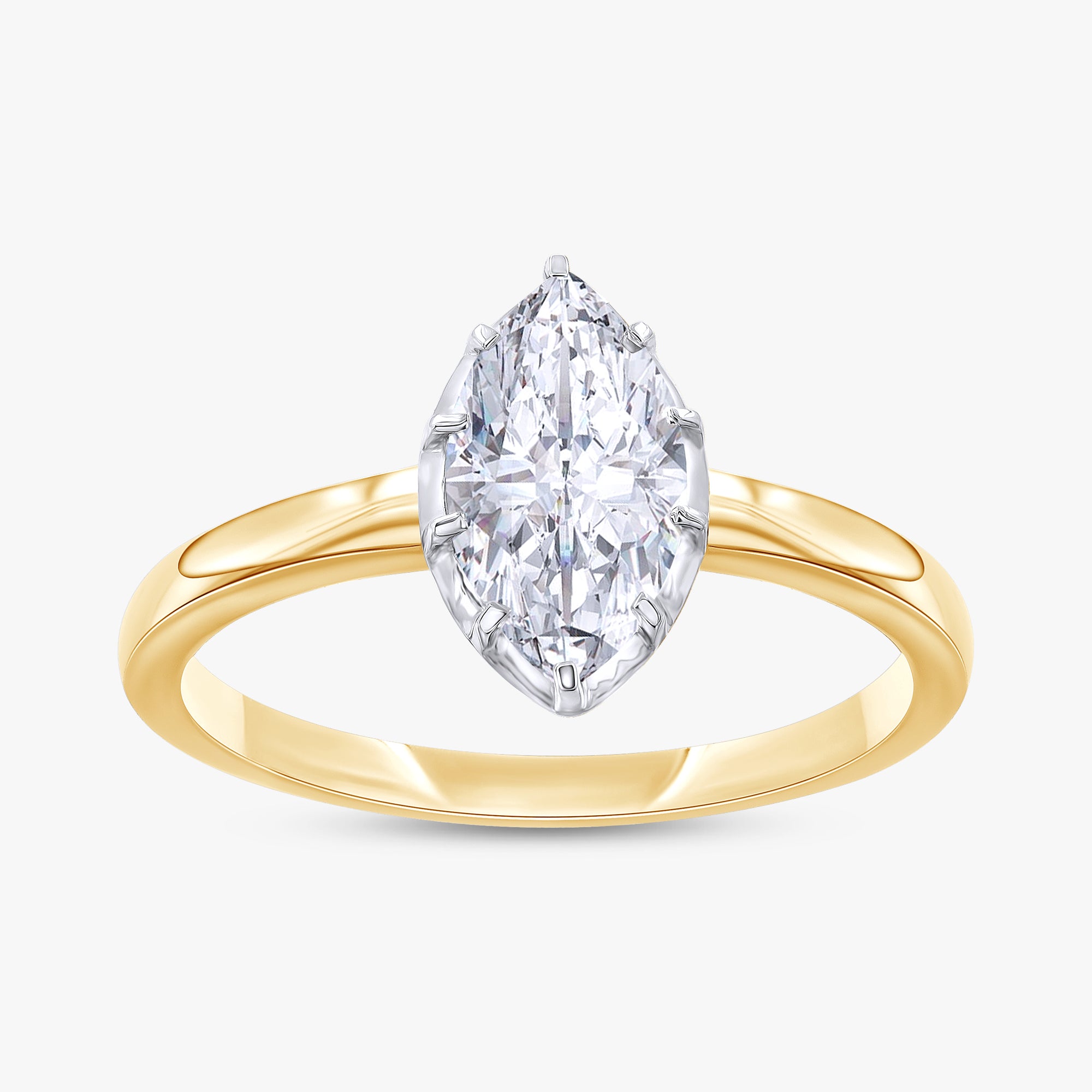 1.00 Carat Marquise Cut Lab Grown Diamond Solitaire Engagement Ring