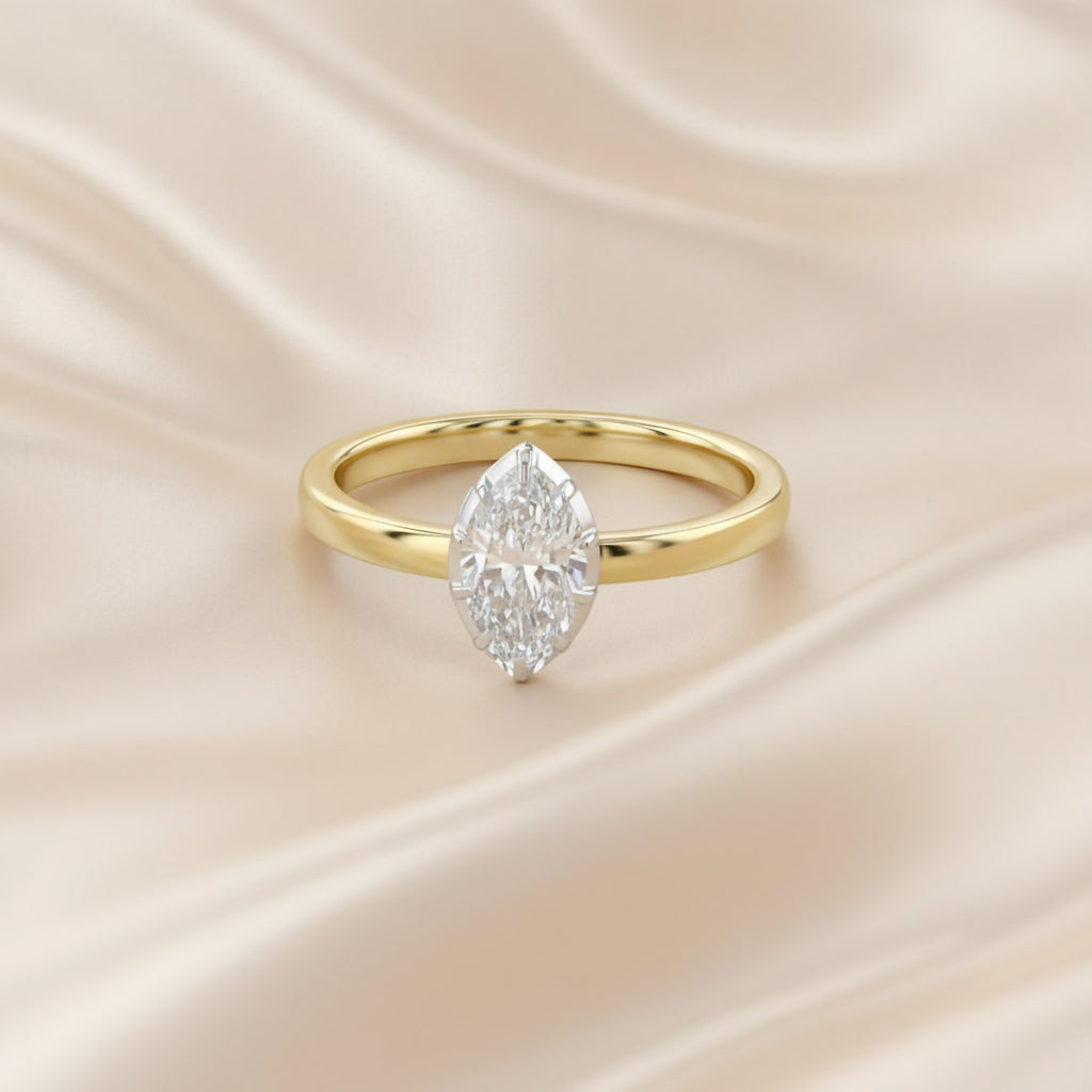 1.00 Carat Marquise Cut Lab Grown Diamond Solitaire Engagement Ring