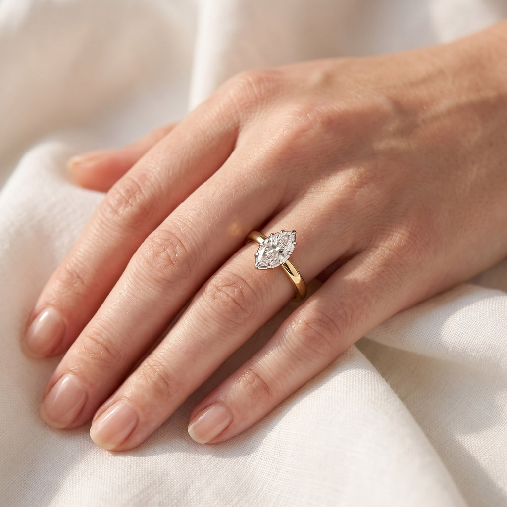 1.00 Carat Marquise Cut Lab Grown Diamond Solitaire Engagement Ring