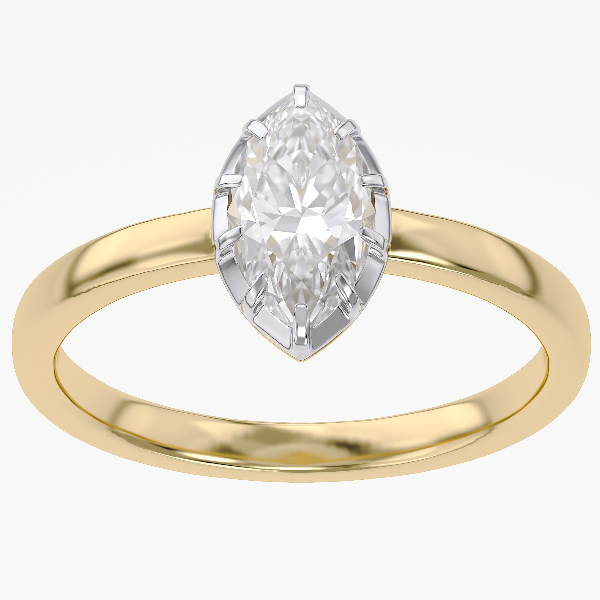 1.00 Carat Marquise Cut Lab Grown Diamond Solitaire Engagement Ring