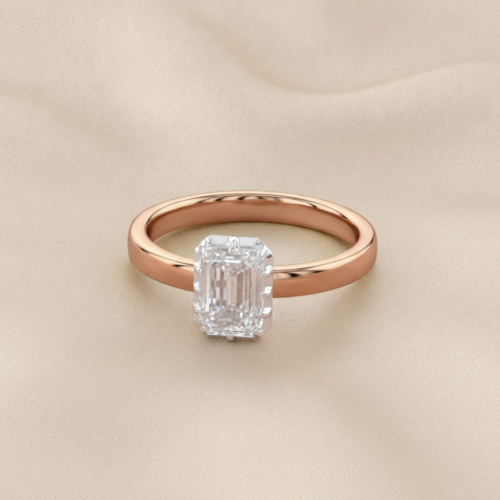 1.00 Carat Emerald Cut Lab Grown Diamond Solitaire Ring
