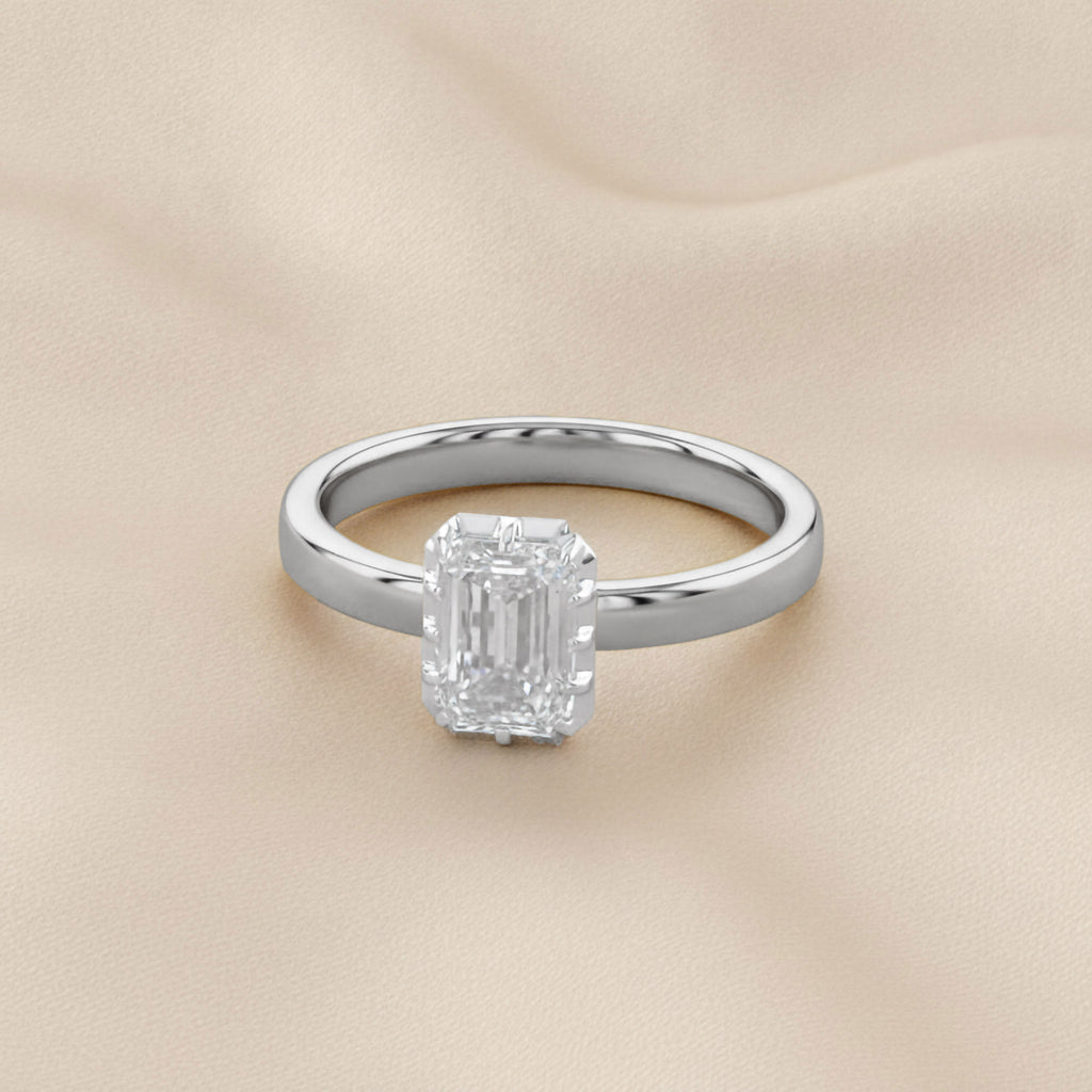 1.00 Carat Emerald Cut Lab Grown Diamond Solitaire Ring