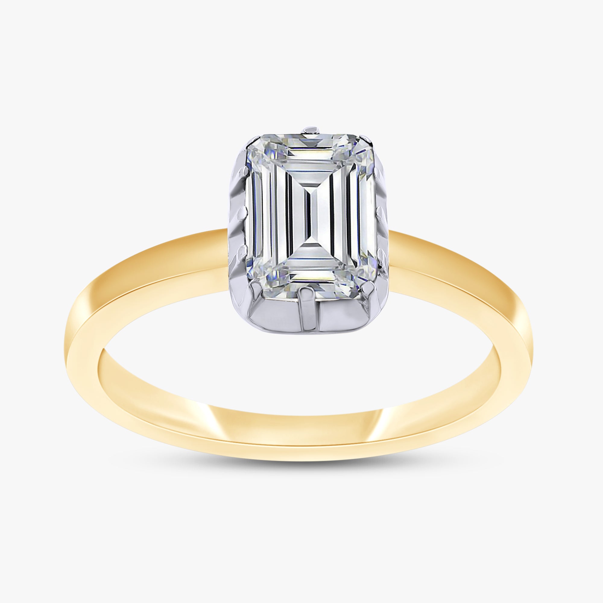 1.00 Carat Emerald Cut Lab Grown Diamond Solitaire Ring