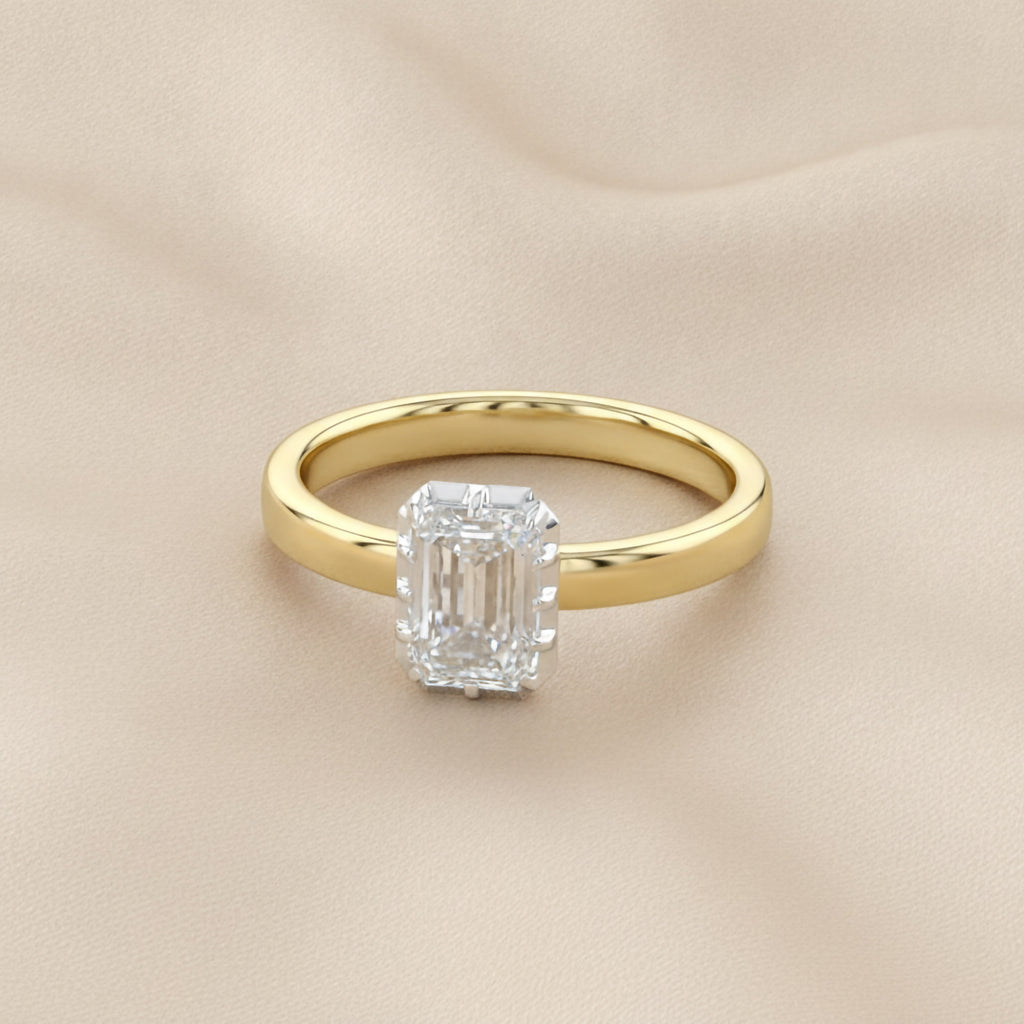 1.00 Carat Emerald Cut Lab Grown Diamond Solitaire Ring