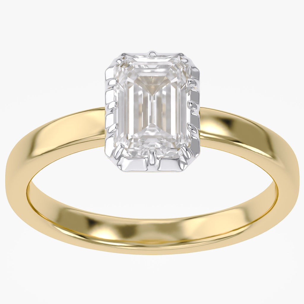 1.00 Carat Emerald Cut Lab Grown Diamond Solitaire Ring