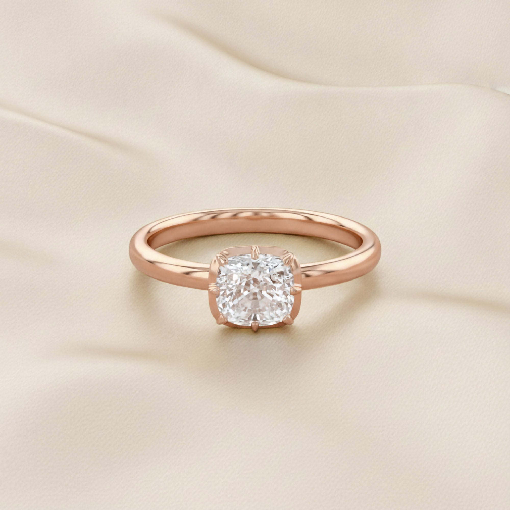 1.00 CTW Cushion Cut Lab Grown Diamond Solitaire Engagement Ring