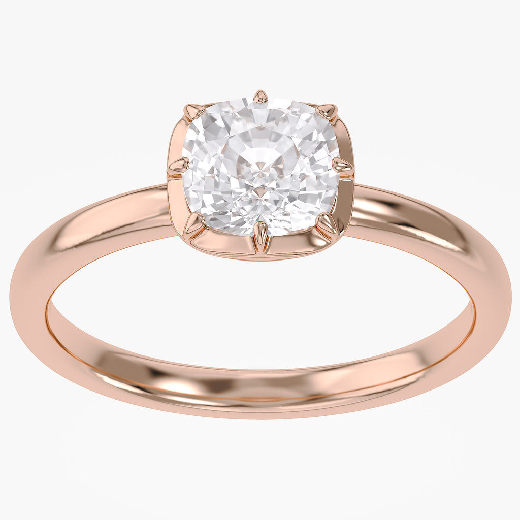 1.00 CTW Cushion Cut Lab Grown Diamond Solitaire Engagement Ring
