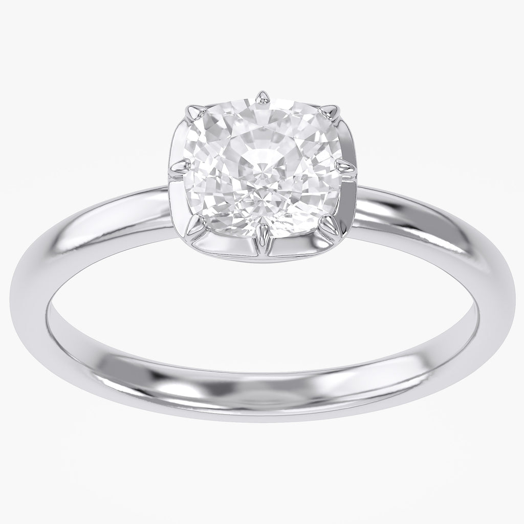 1.00 CTW Cushion Cut Lab Grown Diamond Solitaire Engagement Ring
