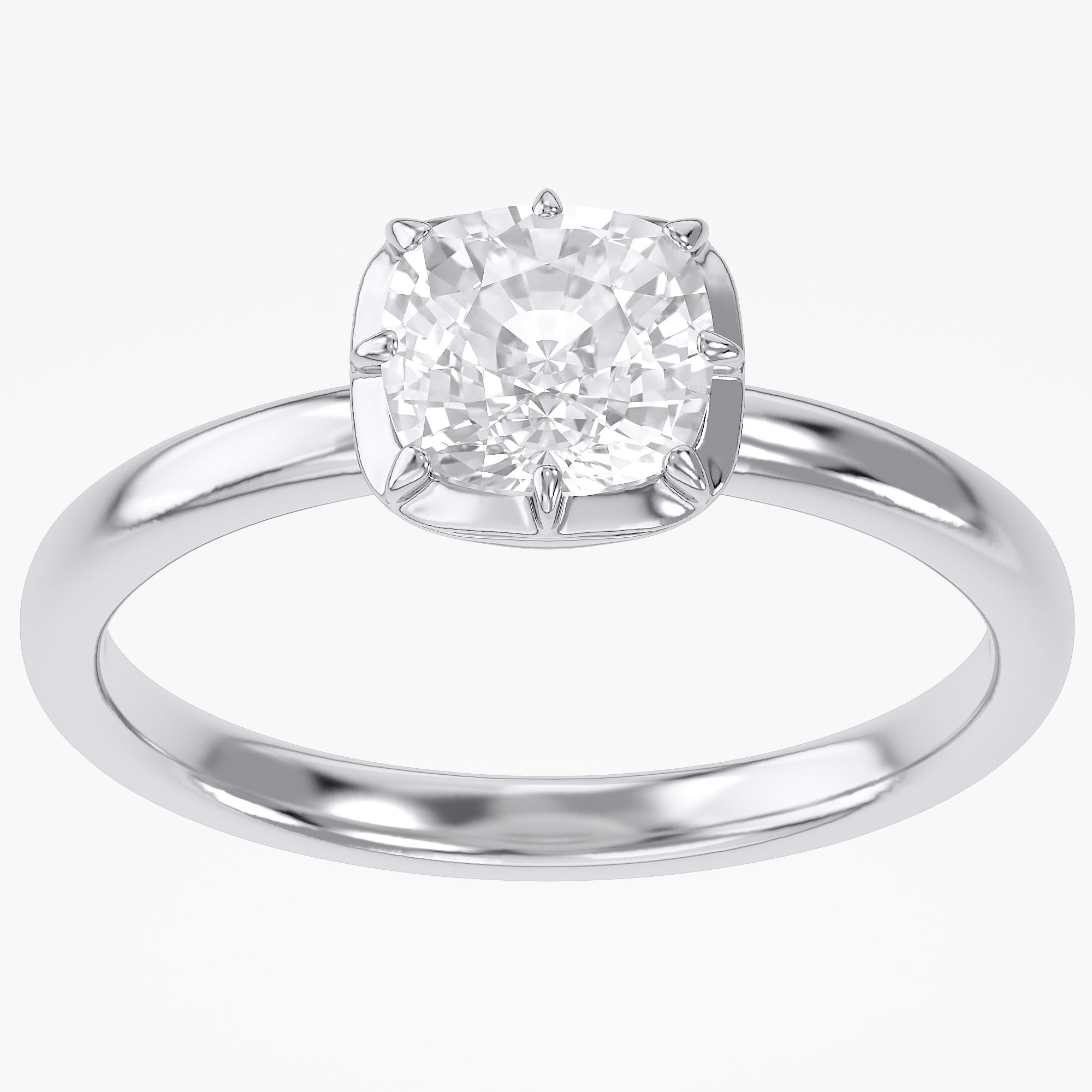 1.00 CTW Cushion Cut Lab Grown Diamond Solitaire Engagement Ring