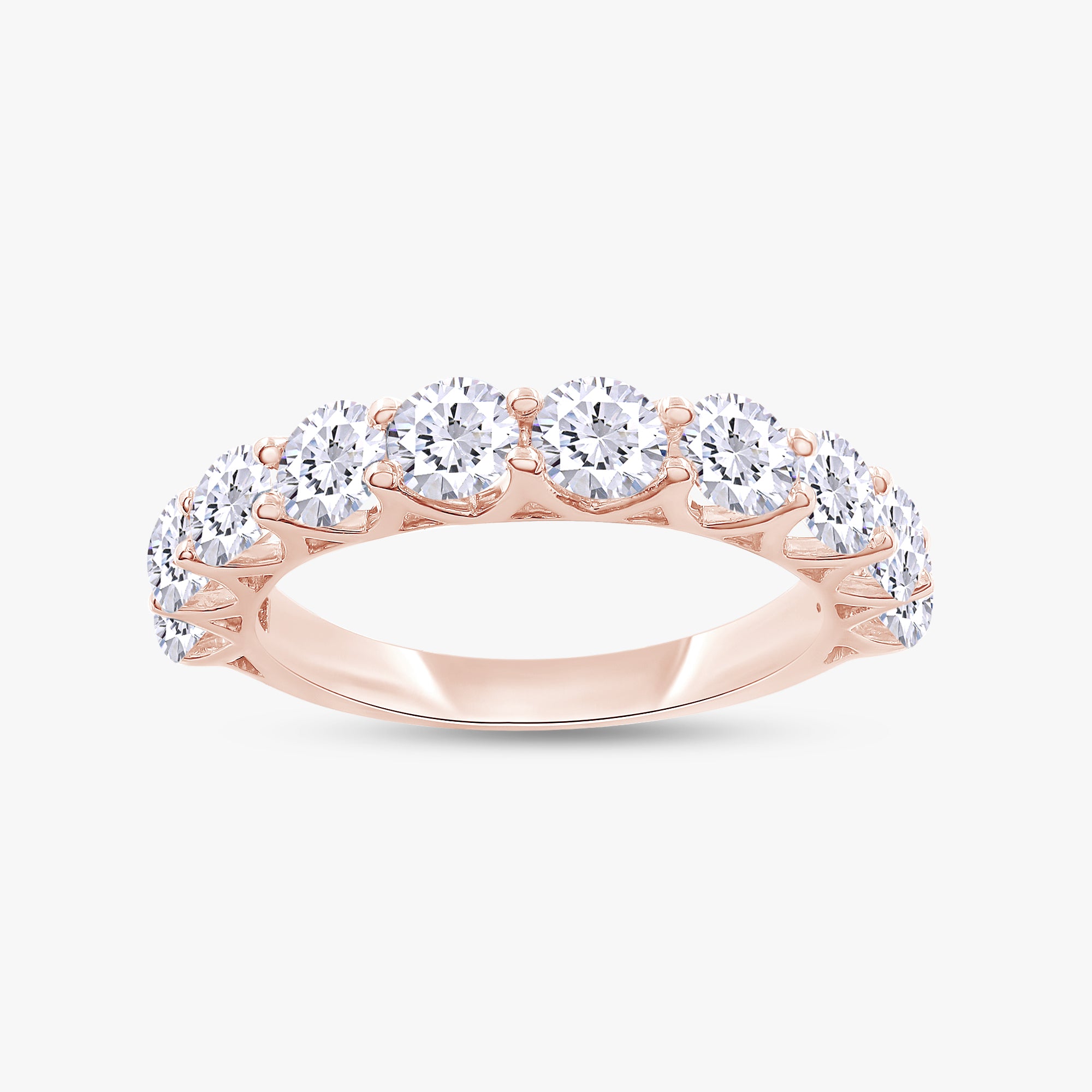 2.00 Carat Round Cut Lab Grown Diamond Half Eternity Engagement Ring