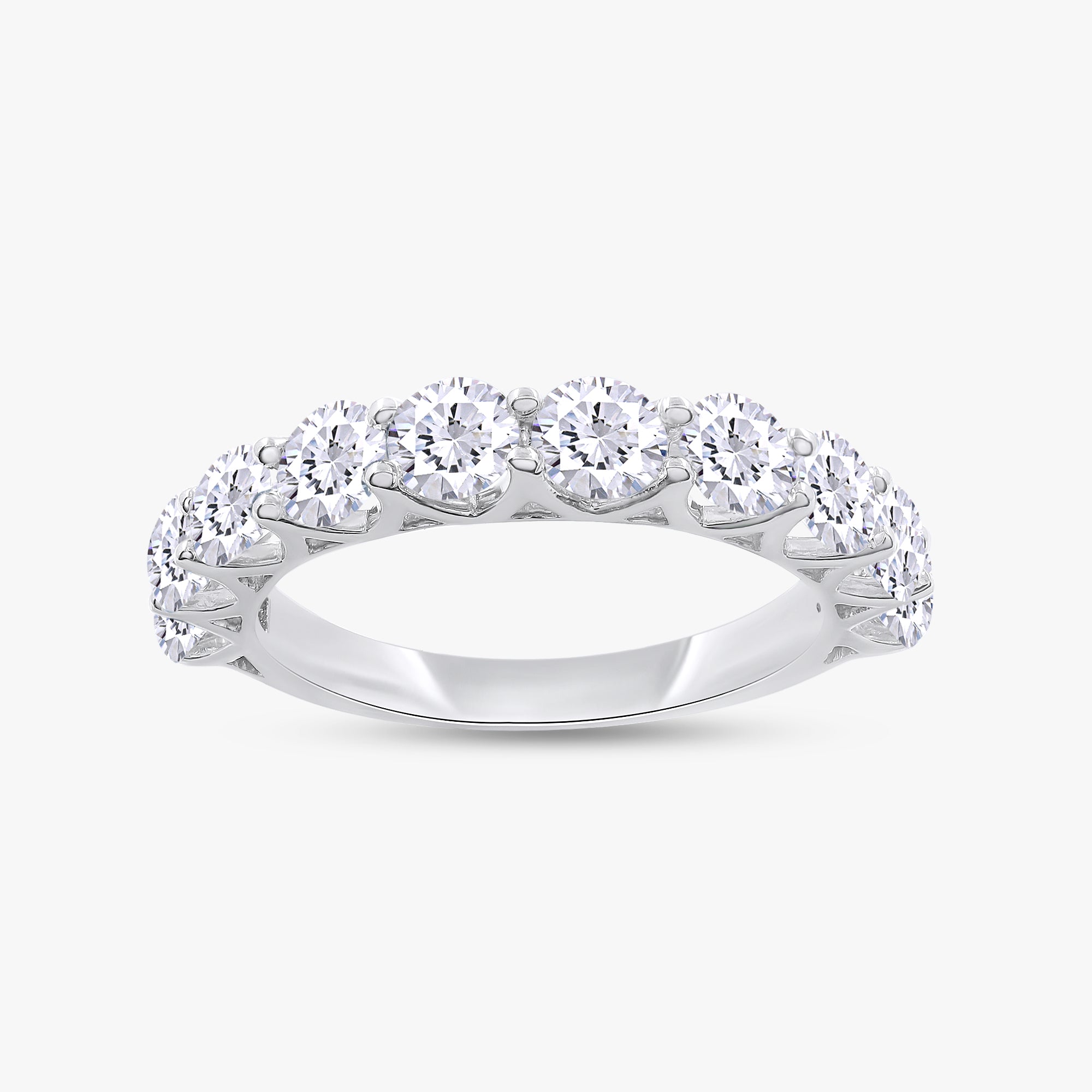 2.00 Carat Round Cut Lab Grown Diamond Half Eternity Engagement Ring