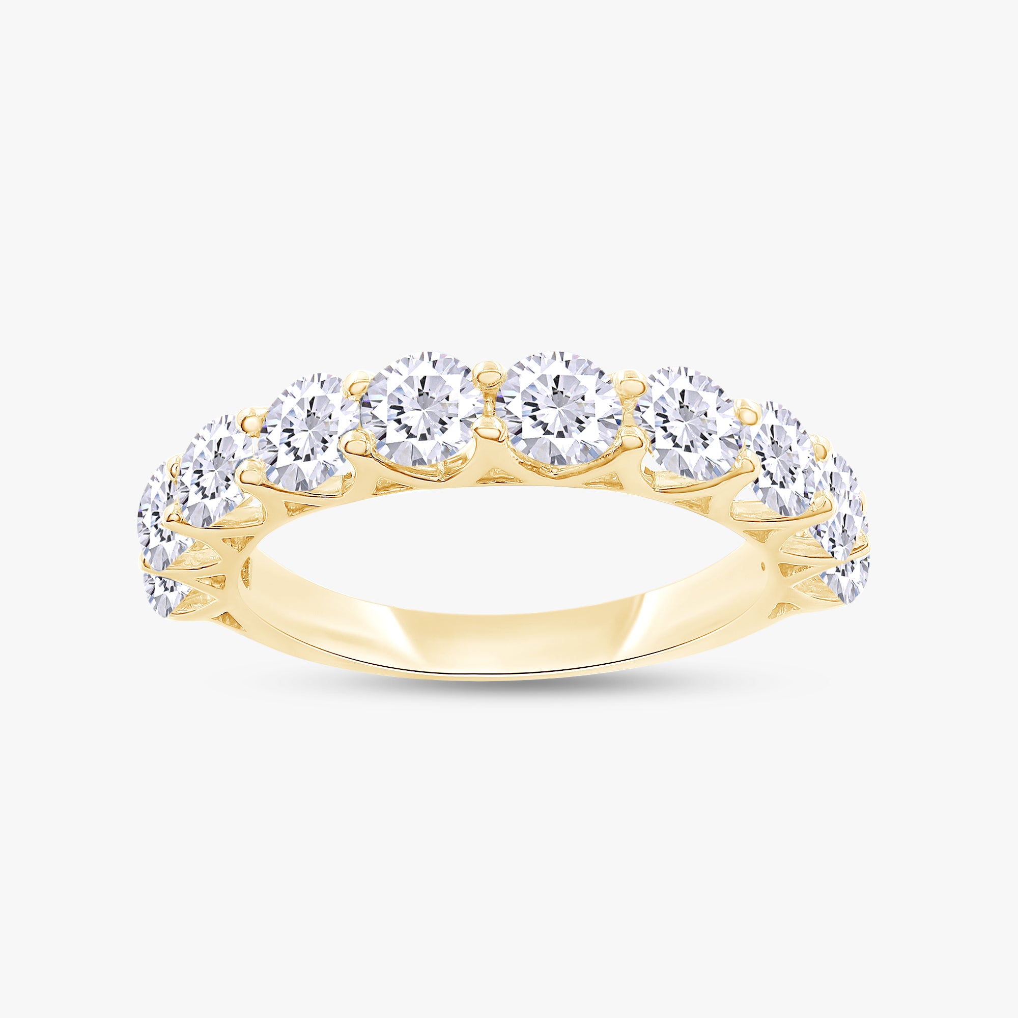 2.00 Carat Round Cut Lab Grown Diamond Half Eternity Engagement Ring