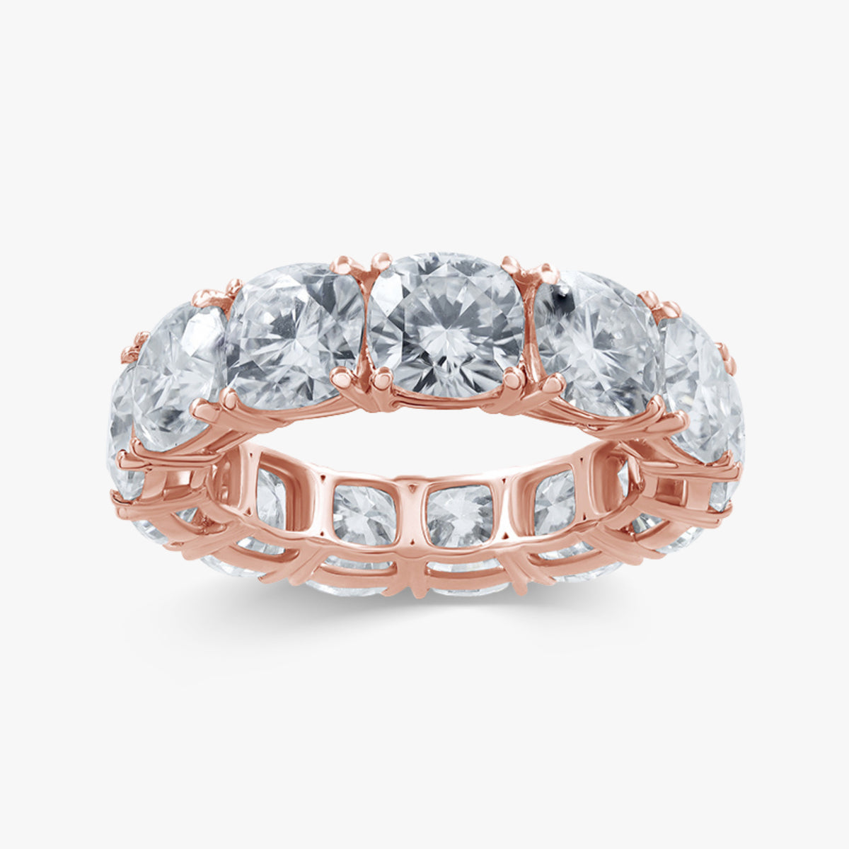6.00 Carat Cushion Cut Lab Grown Diamond Eternity Band Ring