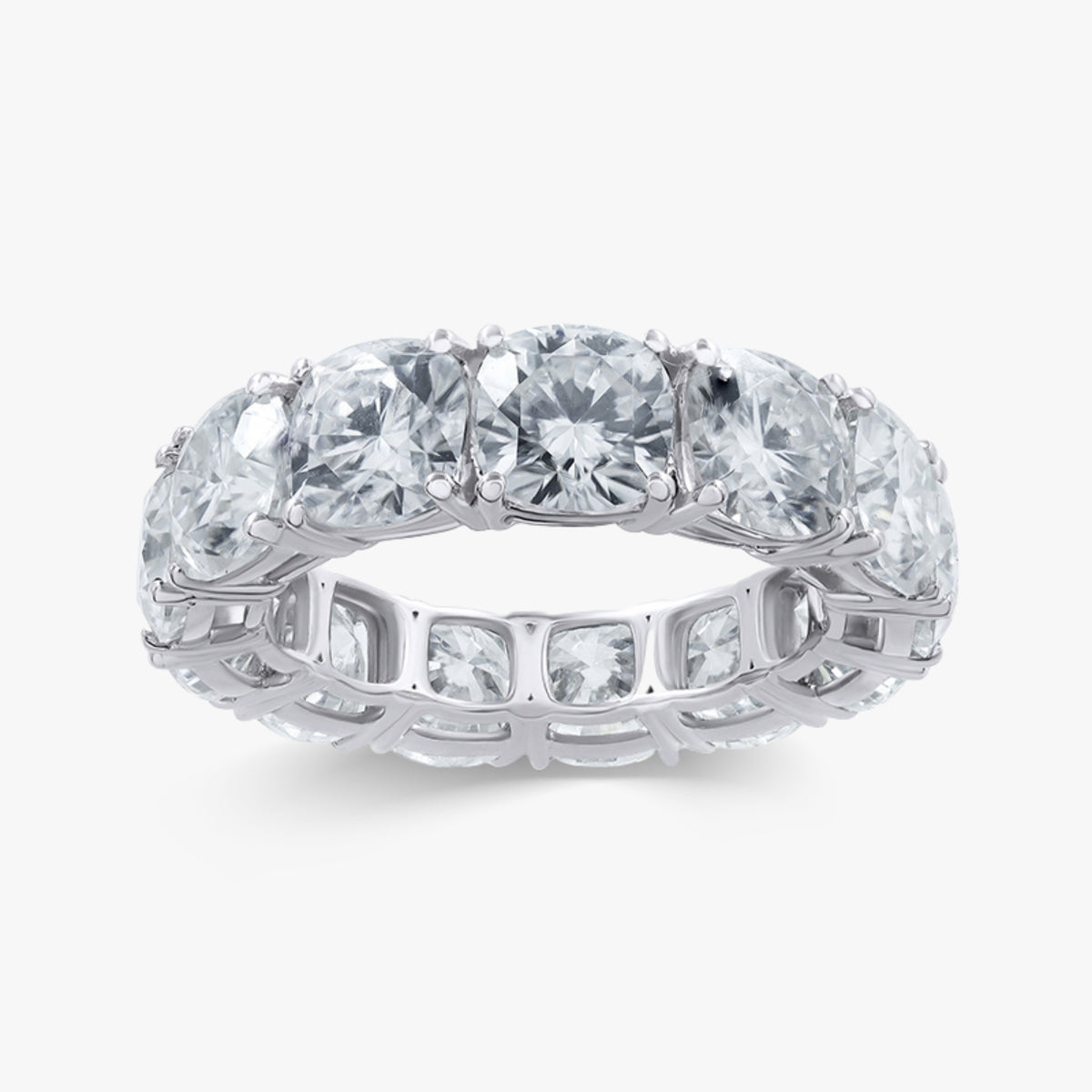 6.00 Carat Cushion Cut Lab Grown Diamond Eternity Band Ring
