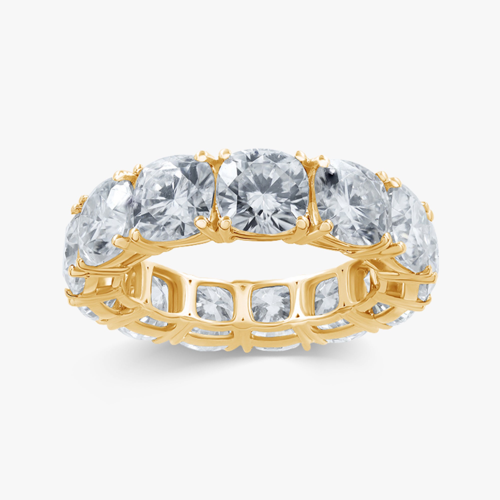 6.00 Carat Cushion Cut Lab Grown Diamond Eternity Band Ring