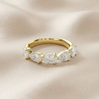 1.00 Carat Pear Shape Lab Grown Diamond 5-Stone Engagement Ring